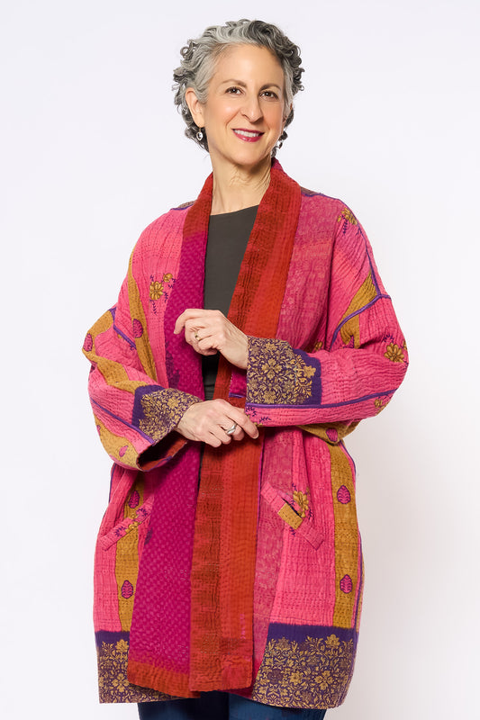 VINTAGE COTTON KANTHA HAORI JKT - cv4068-0021a -