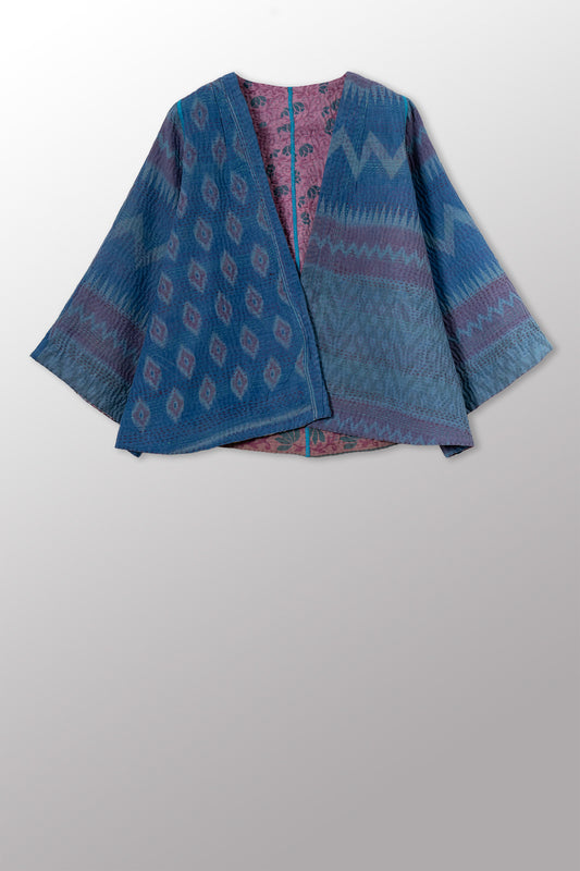 VINTAGE COTTON KANTHA BELL SHAPE JKT - cv4048-0053a -