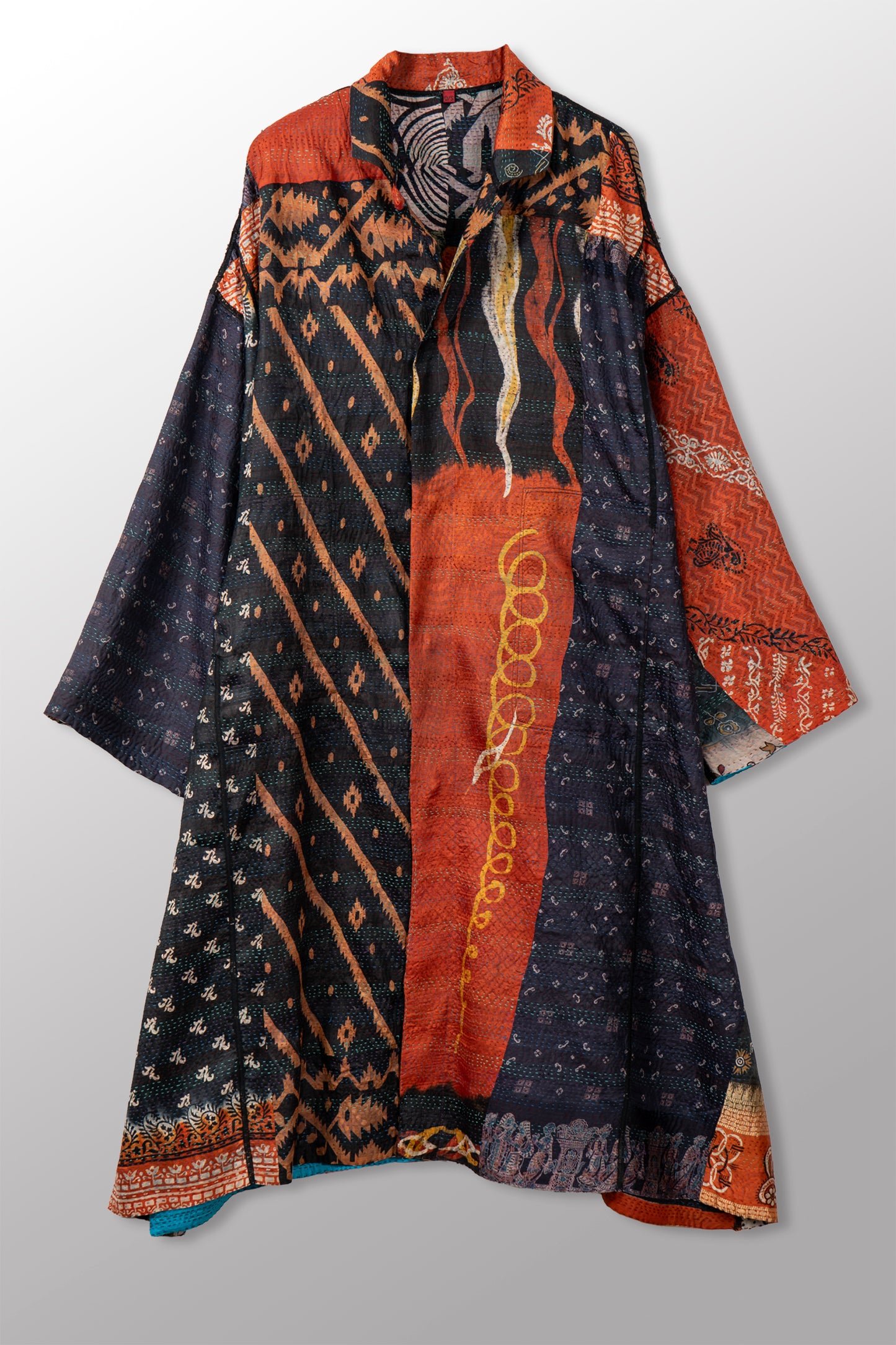 VINTAGE SILK KANTHA NEW OVERSIZED COAT - sv2342-0008a -