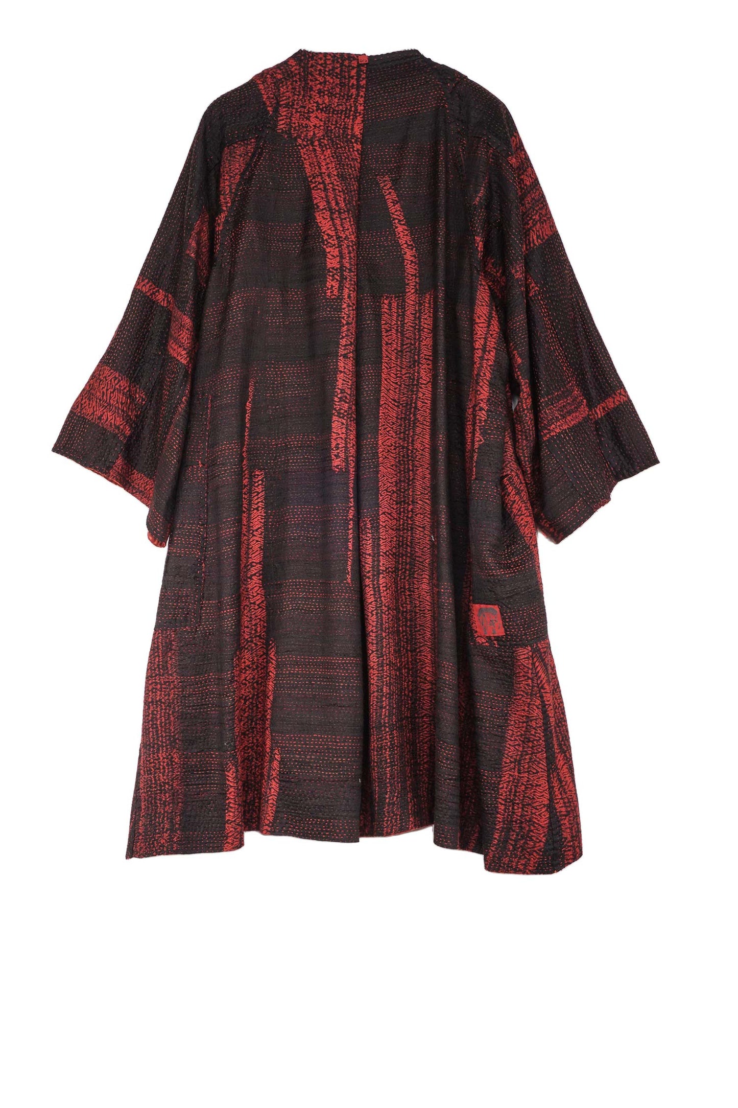 KIMONO PRINT KANTHA KIMONO DUSTER - kp2317-red -