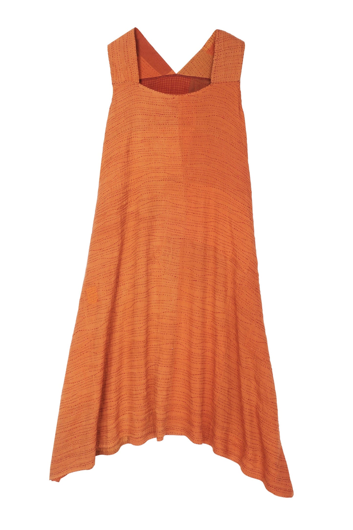 SOLID PATCH KANTHA TENT DRESS - ps2413-org -