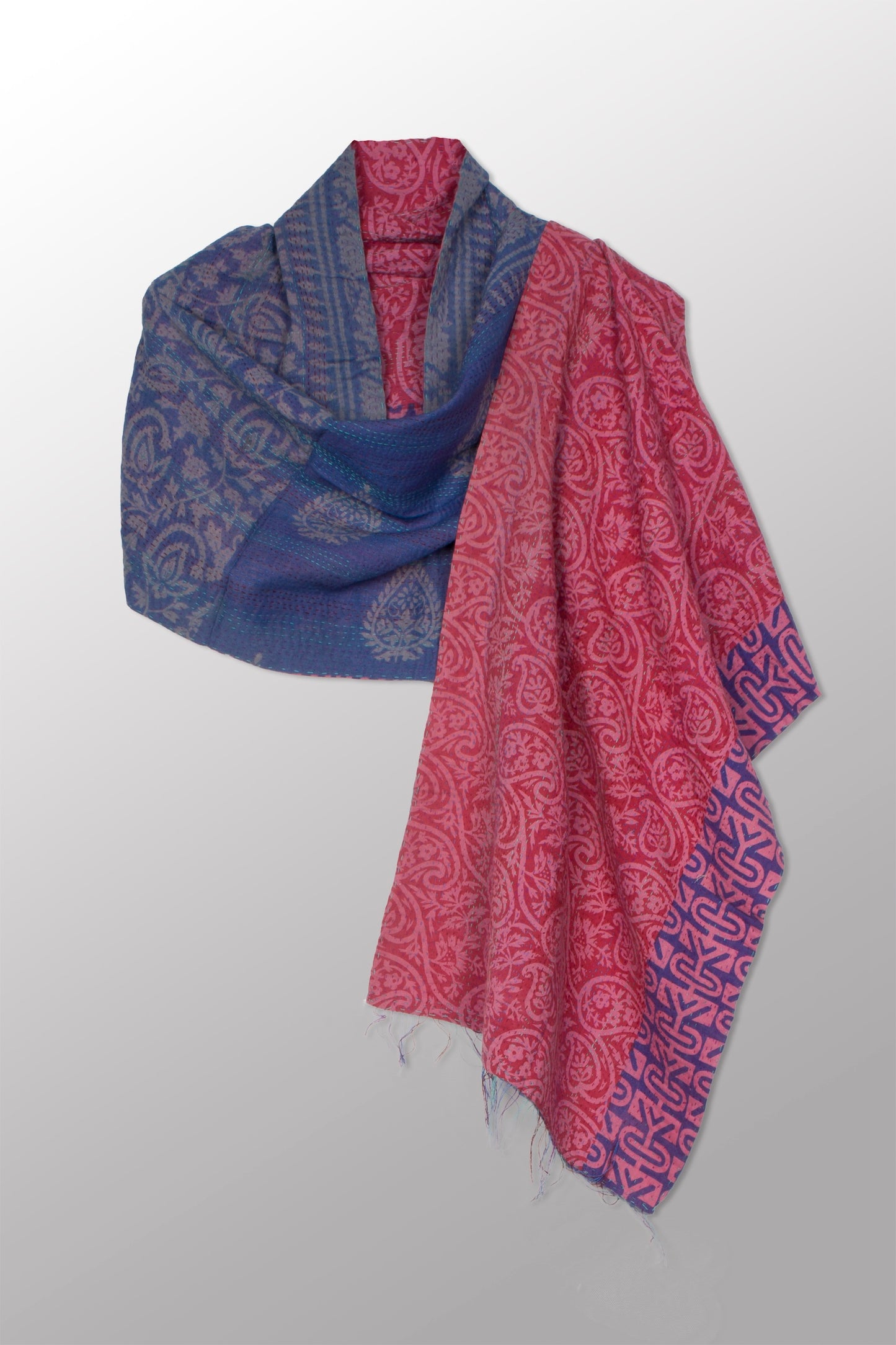 VINTAGE COTTON KANTHA SCARF STANDARD - cv2801-0003a -