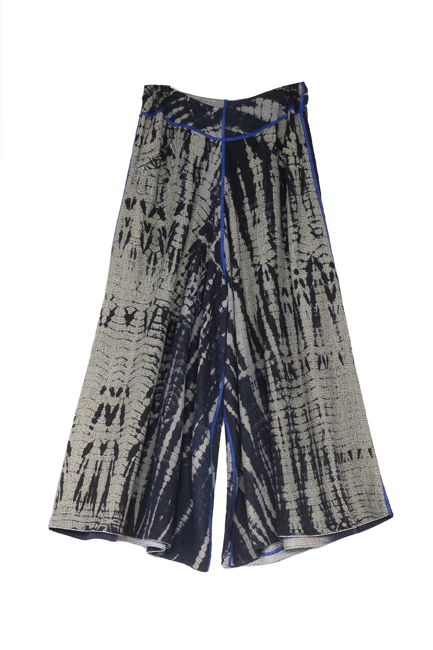 SERPENT PRINT KANTHA WIDE LEG PANTS - sp2623-blk -