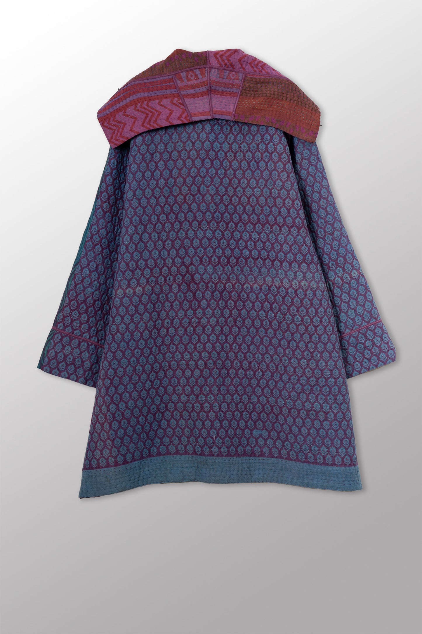 COTTON OVERDYE KANTHA POCKET MEDIUM COAT - ov4316-cfus001m -