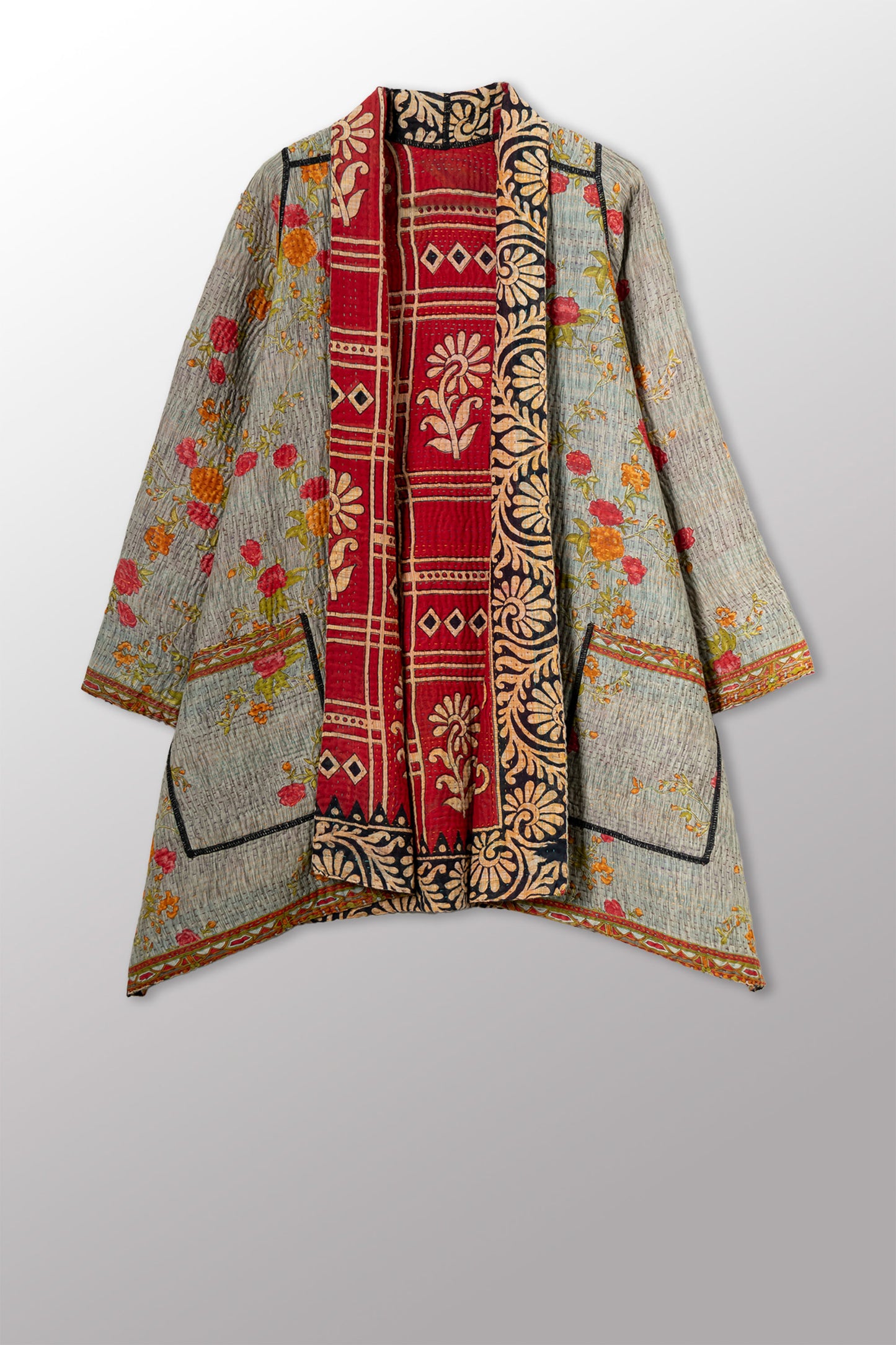 VINTAGE COTTON KANTHA A-LINE JKT - cv4003-0473a -