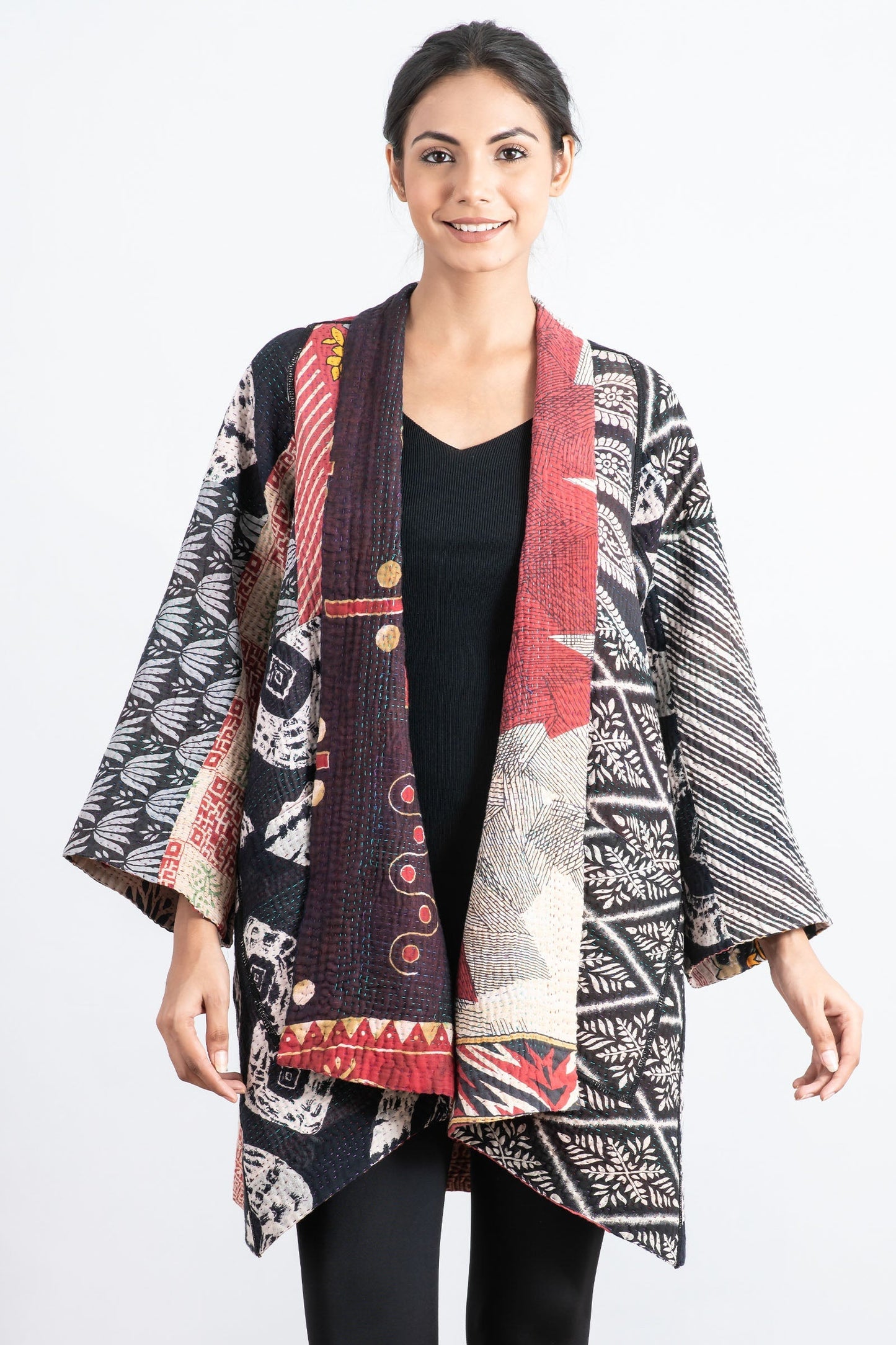 PUZZLE KANTHA A-LINE JKT - pz4003-red -