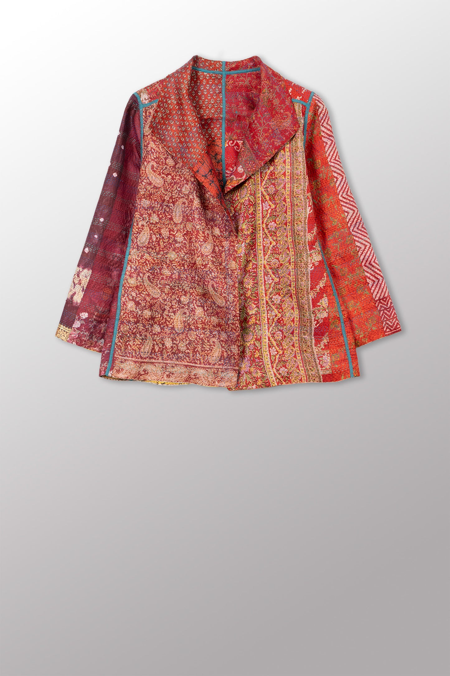 VINTAGE SILK KANTHA SHORT JKT - sv2007-0075s -