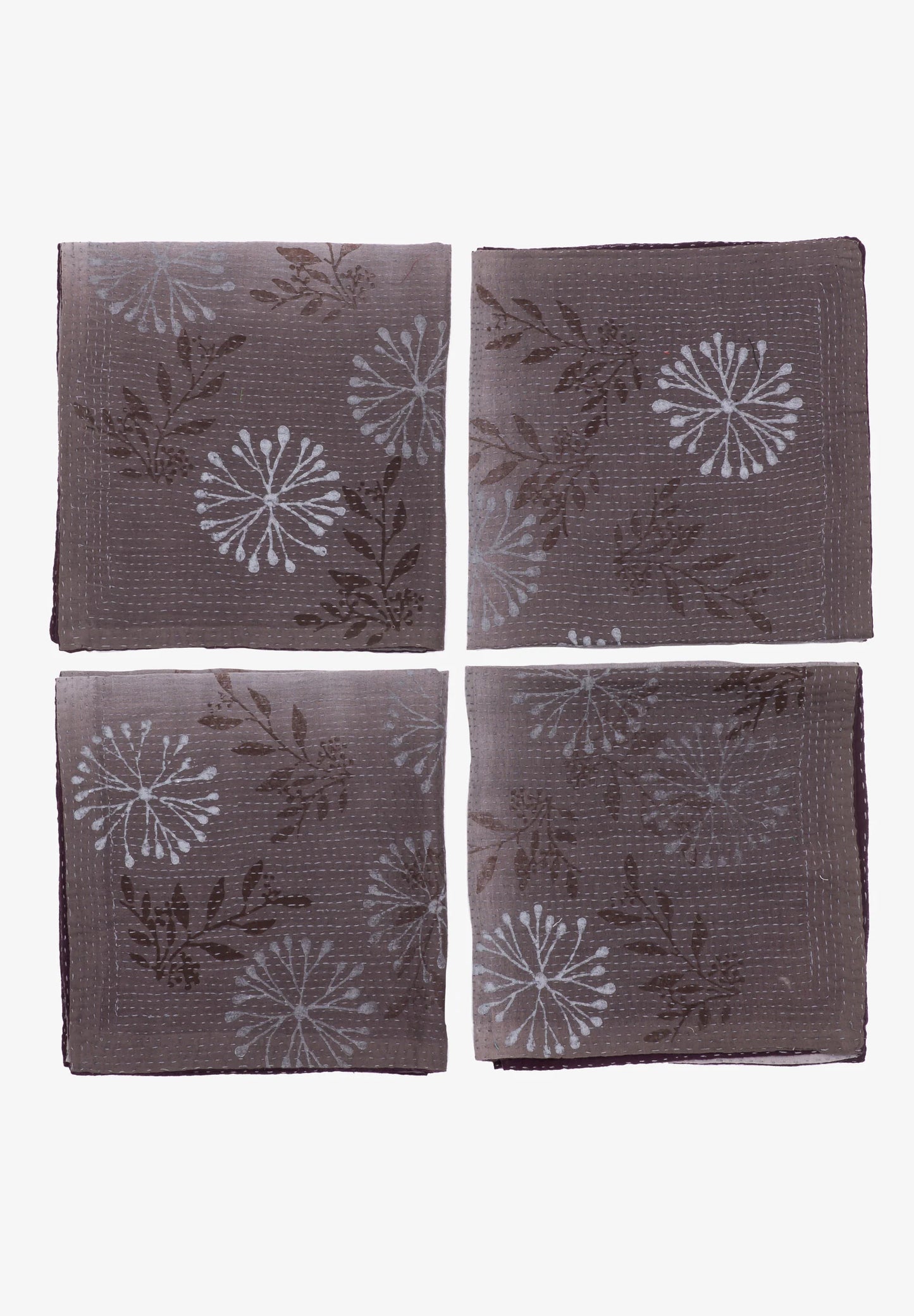 Ombre Handmade Kantha Napkin - Chocolate (Set of 2)