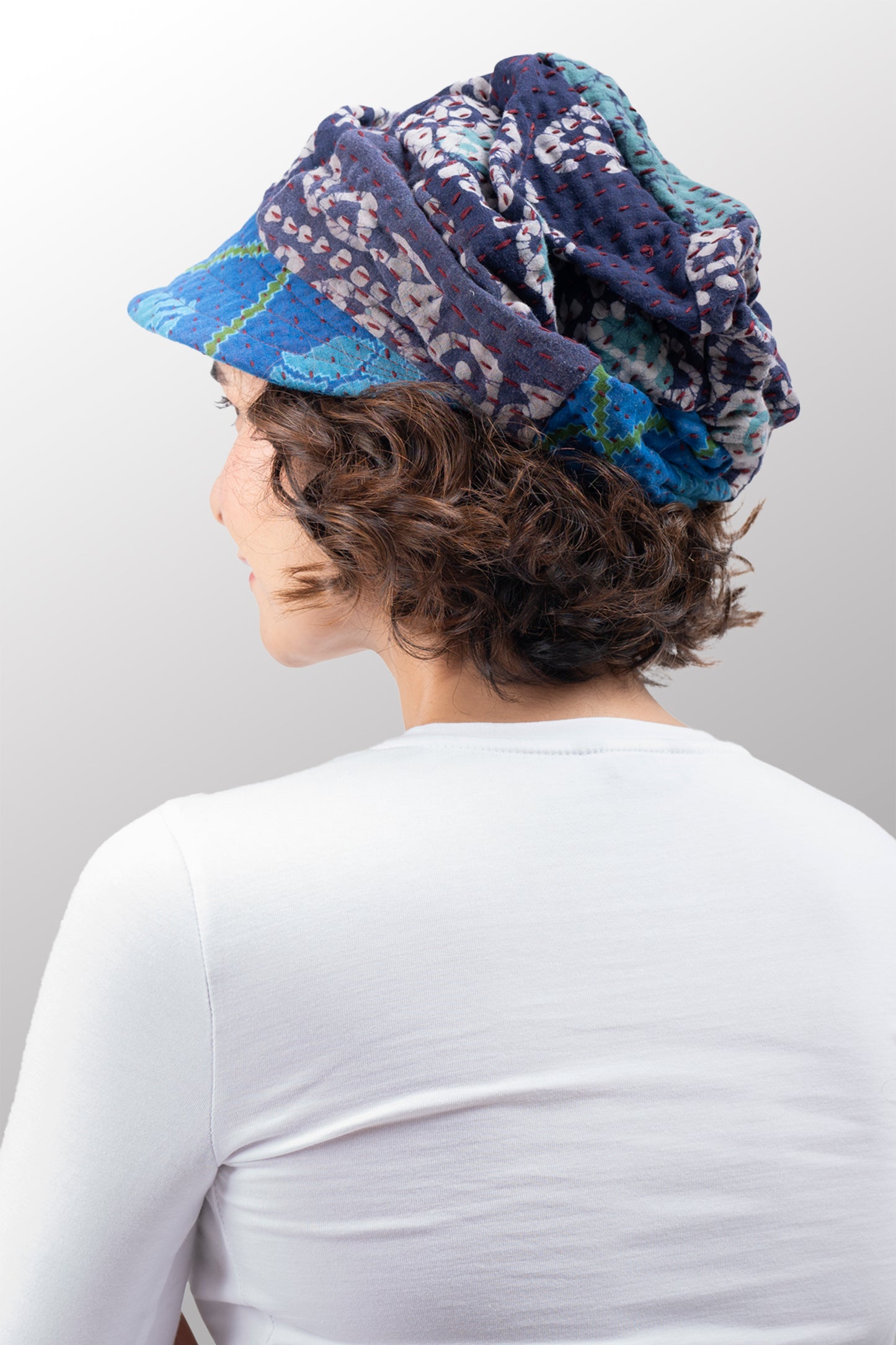 VINTAGE COTTON BBK KANTHA HALF BRIM HAT - bb4881-0002a -
