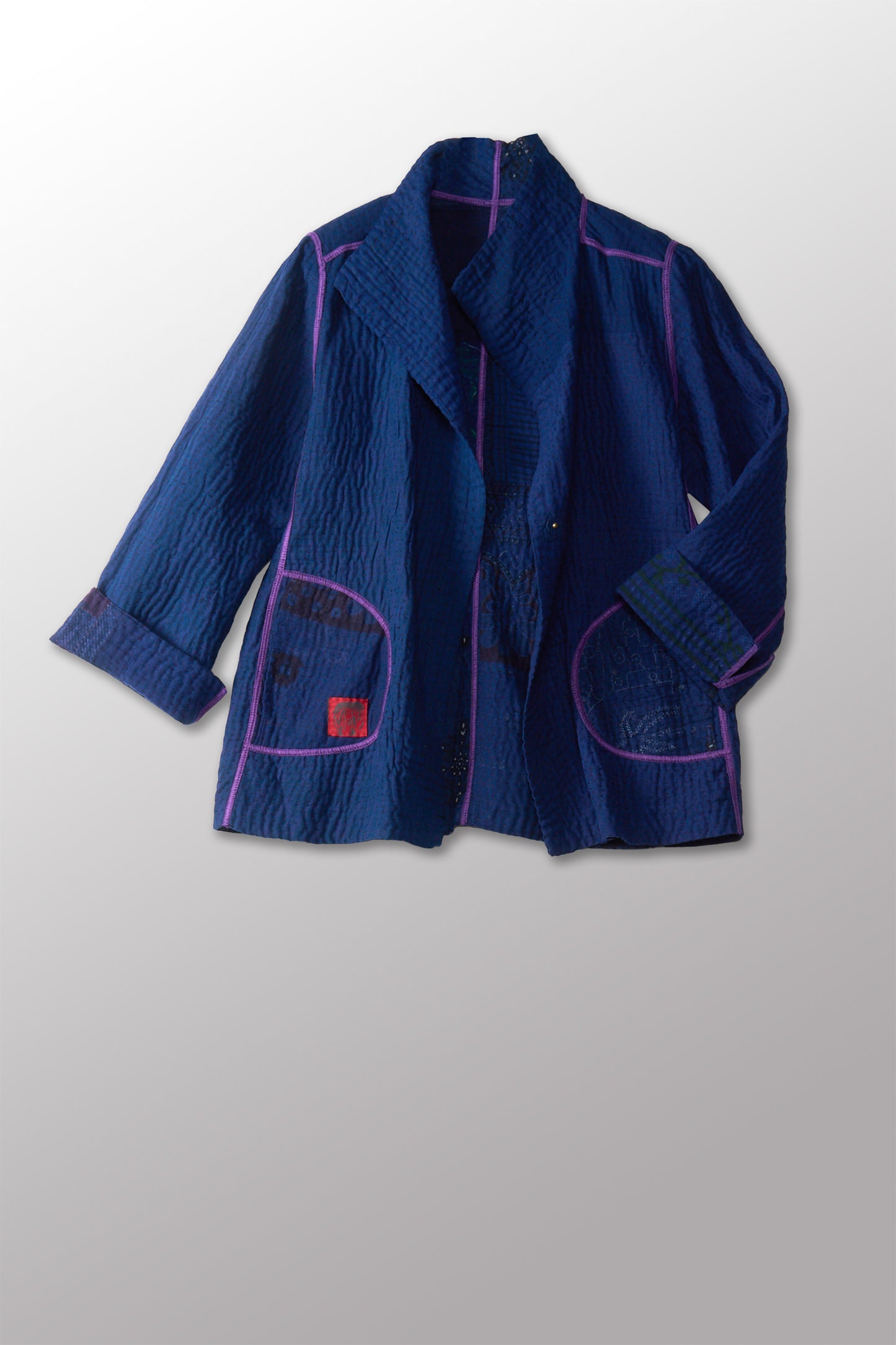 MUJI PATCH KANTHA SHORT JKT - mp4007-nvy -
