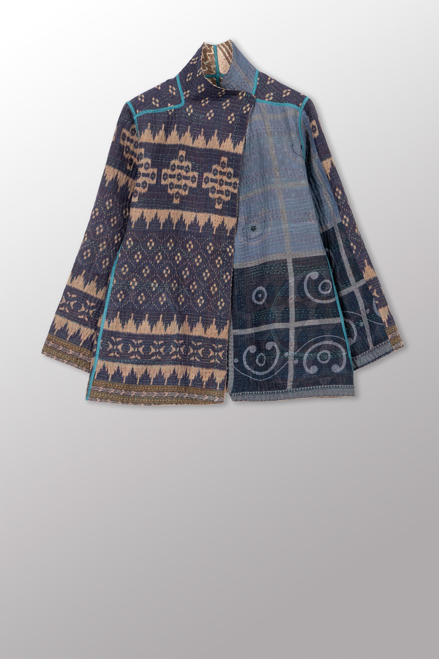COTTON OVERDYE KANTHA SHORT JKT - ov4007-cgry001m -