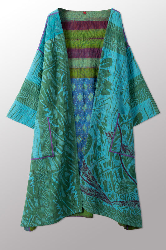 COTTON OVERDYE KANTHA LONG DUSTER - ov4328-ctel004a -