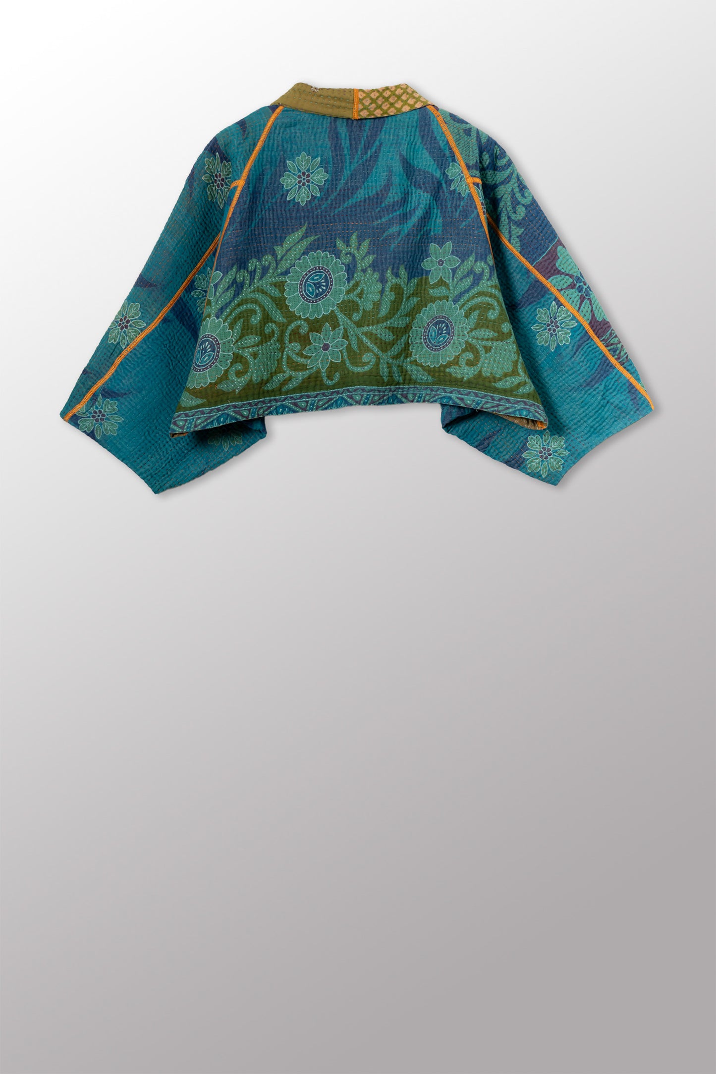 VINTAGE COTTON KANTHA  PUFF SLV. SHRUG - cv4062-0061a -