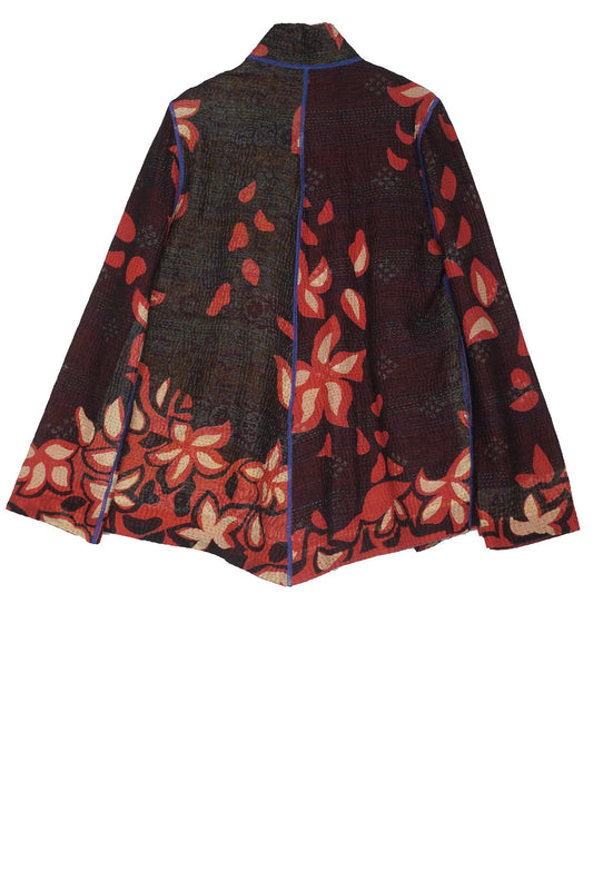 HOLIDAY FLOWER KANTHA SIMPLE JKT - hf4022-red -