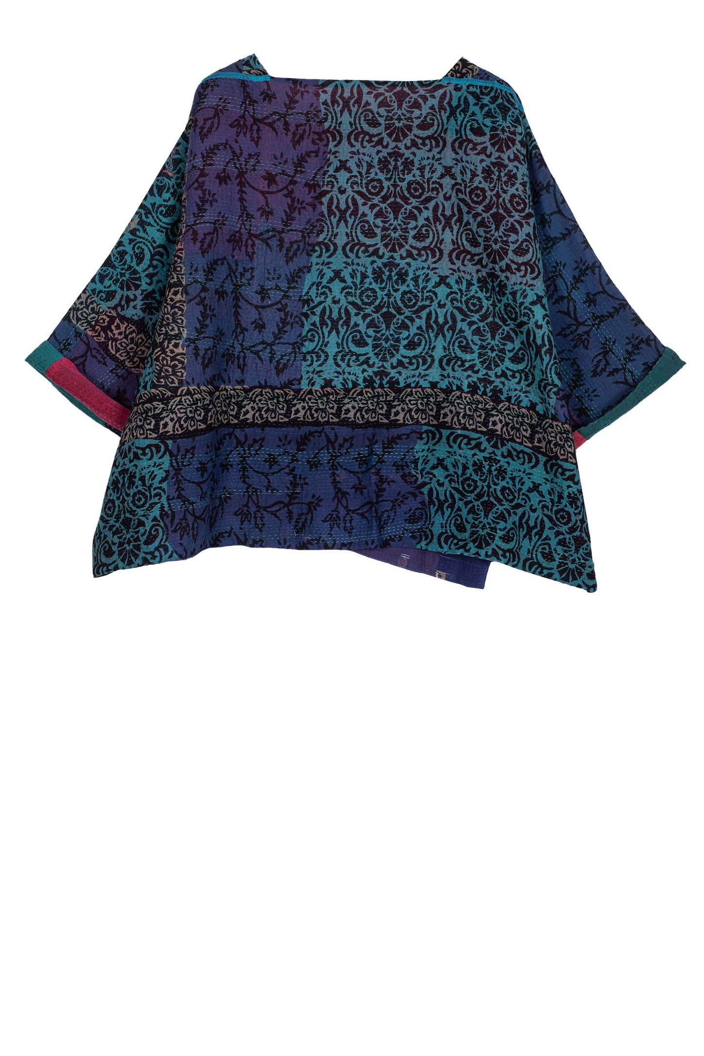 BAGH PRINT KANTHA 3/4 SLV. CROP TOP MIO