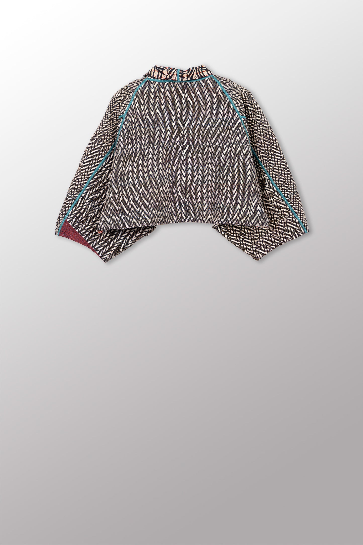 SOHO BAMBOO KANTHA PUFF SLV. SHRUG - bo4062-cblk005a -