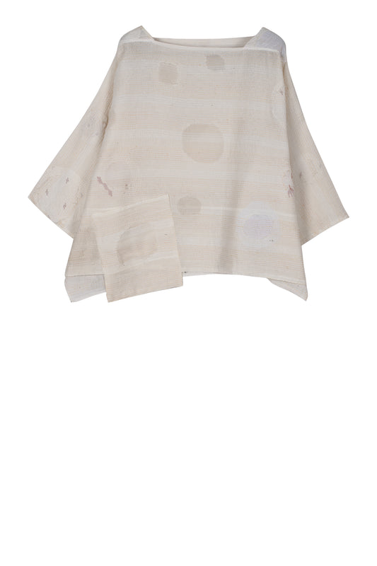 CUT THROUGH DOT AND HOLES KANTHA 3/4 SLV. CROP TOP MIO