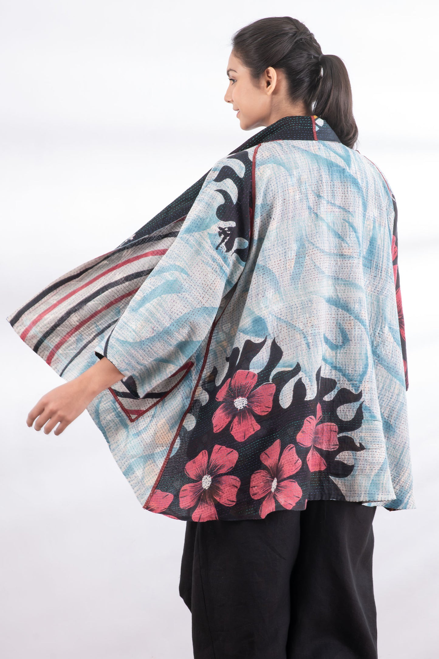 VINTAGE COTTON KANTHA KIMONO JKT