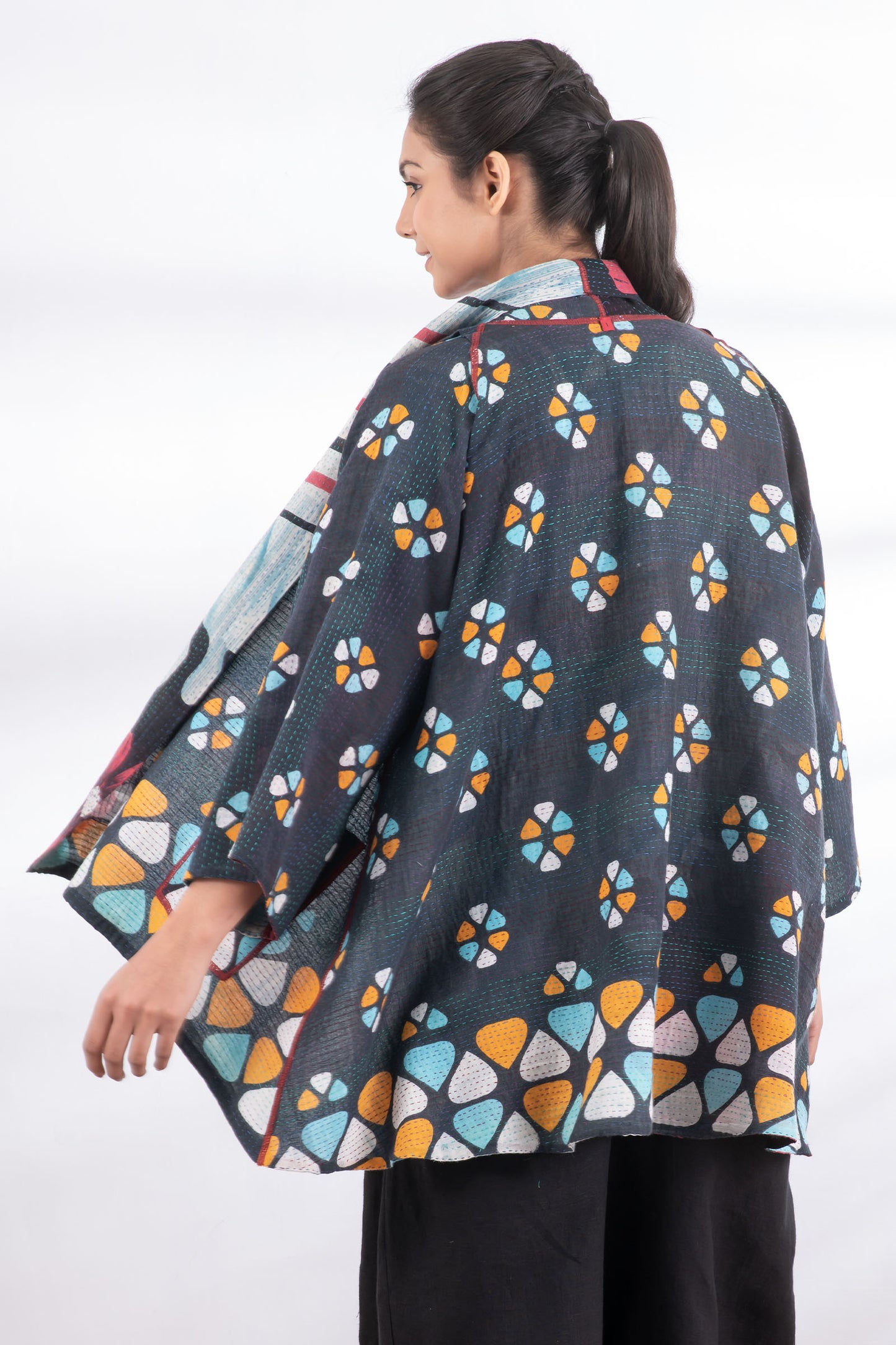 VINTAGE COTTON KANTHA KIMONO JKT