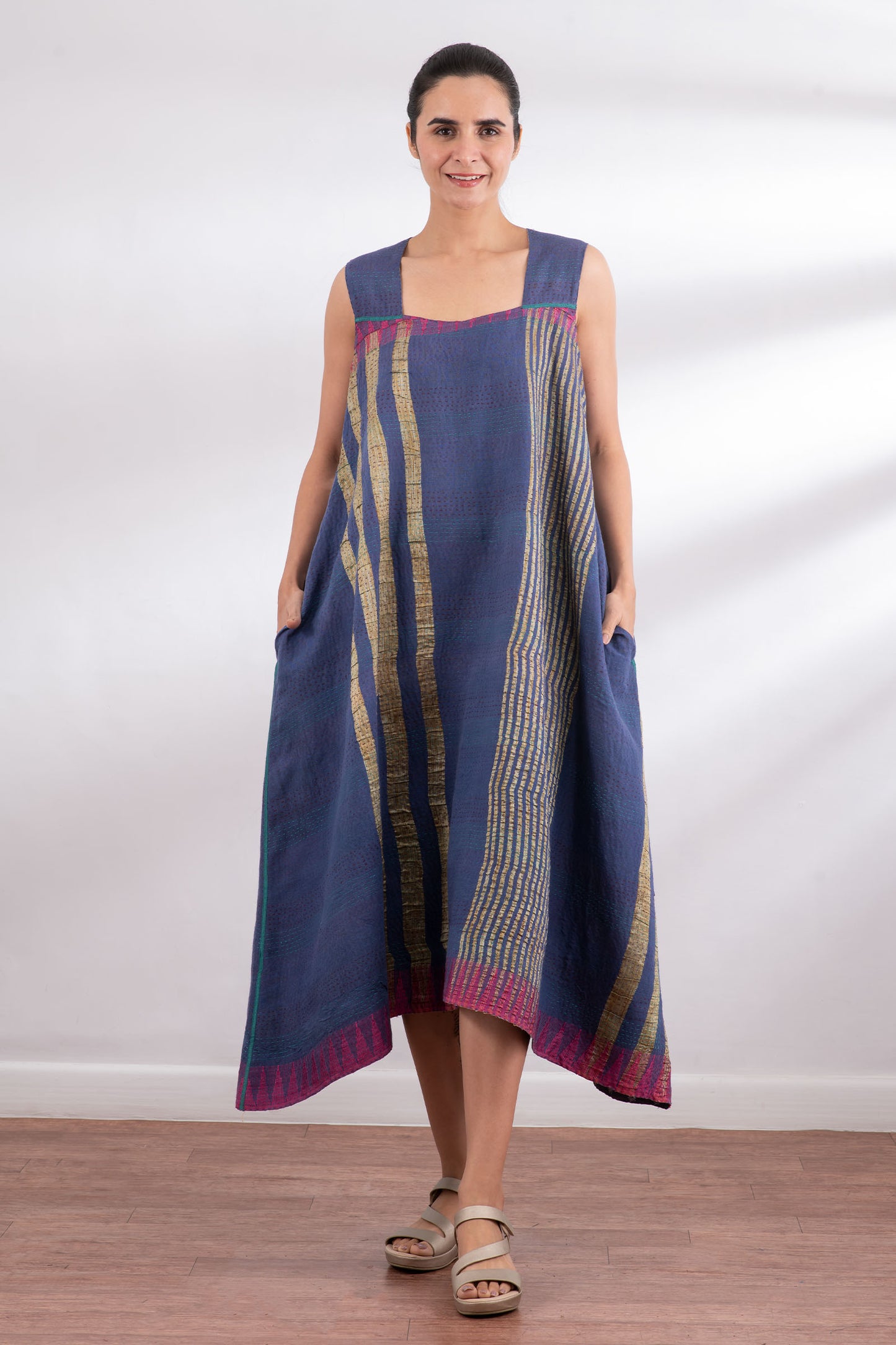 VINTAGE COTTON KANTHA TENT DRESS