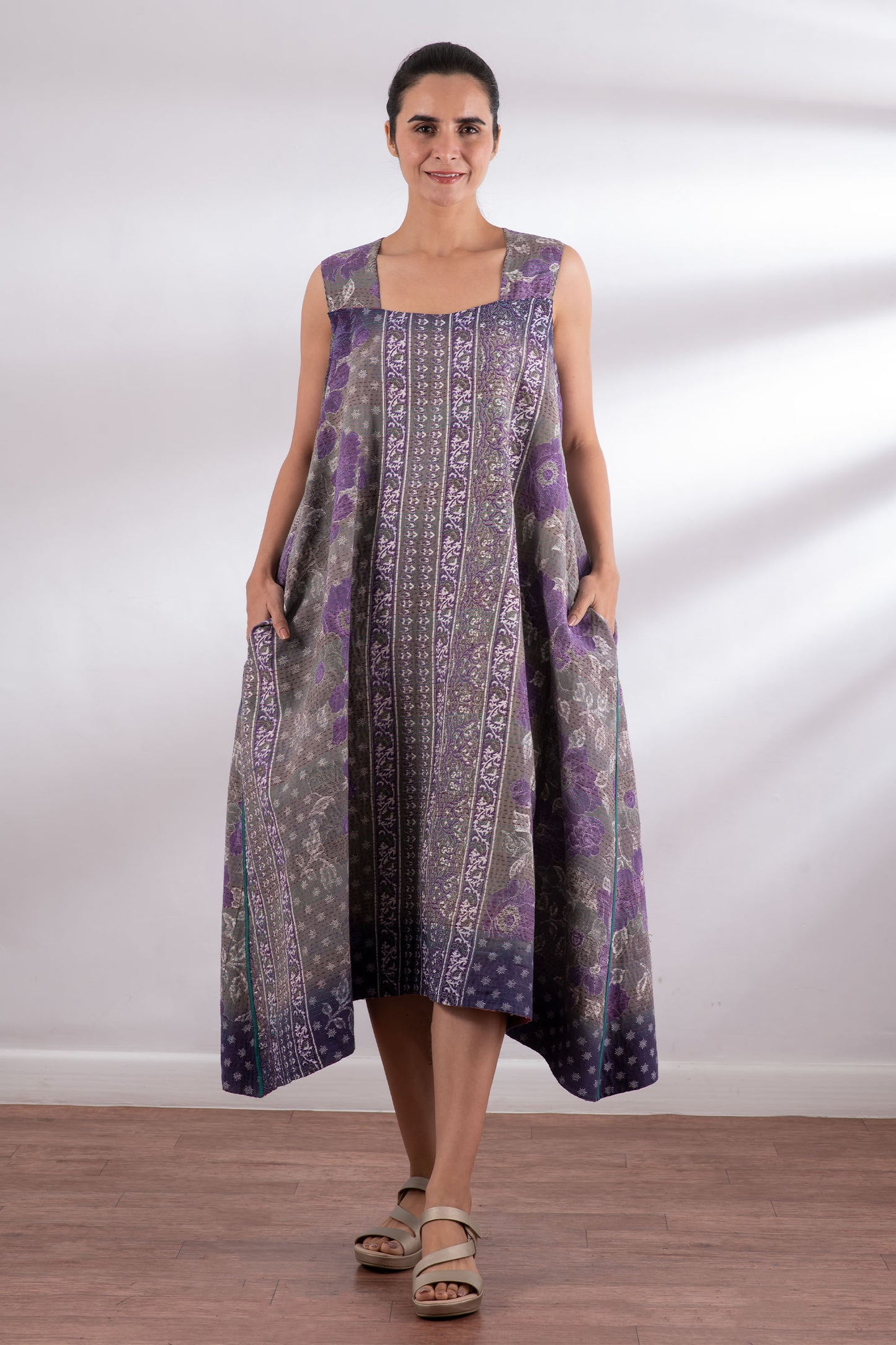 VINTAGE COTTON KANTHA TENT DRESS