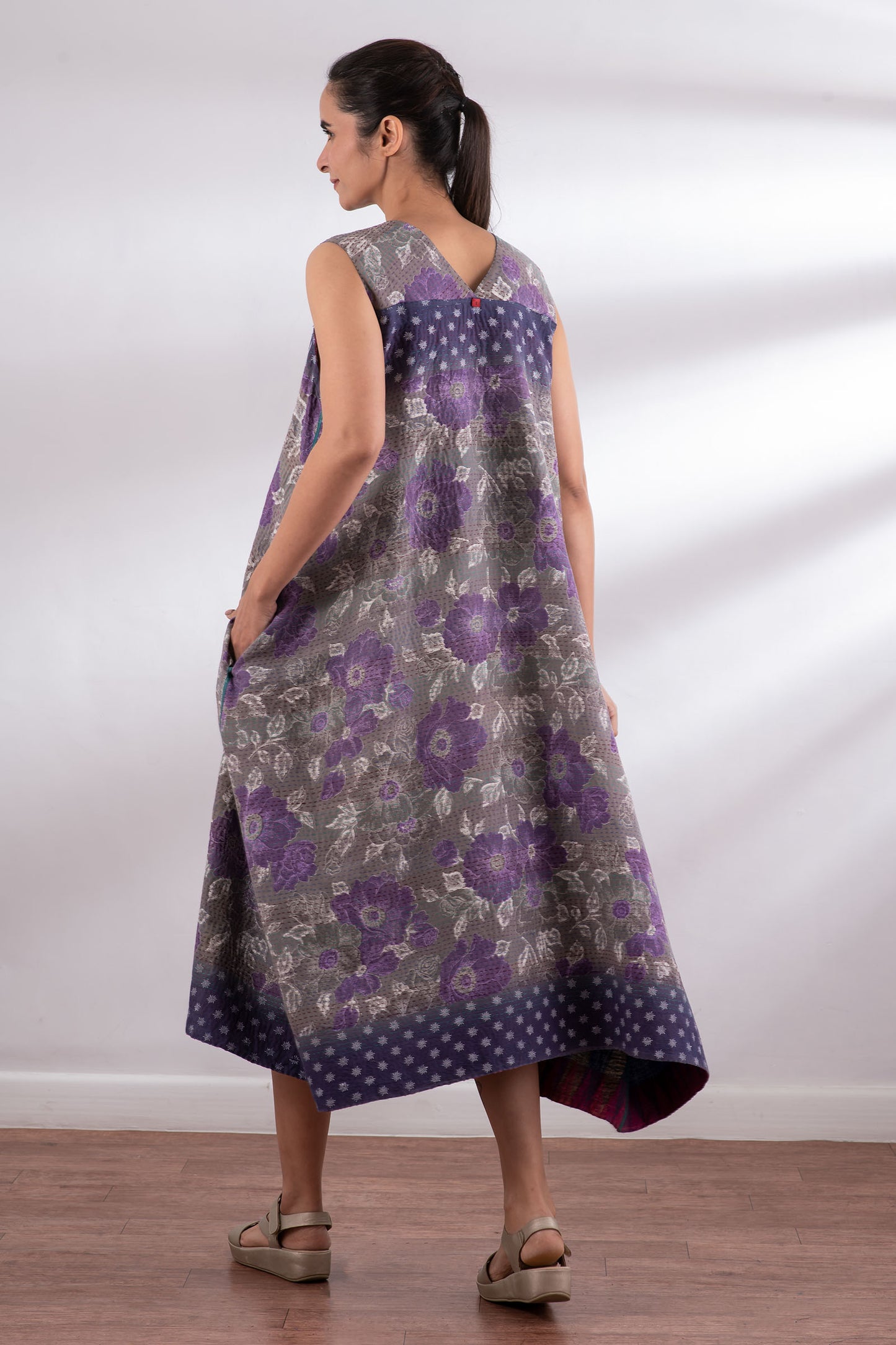 VINTAGE COTTON KANTHA TENT DRESS