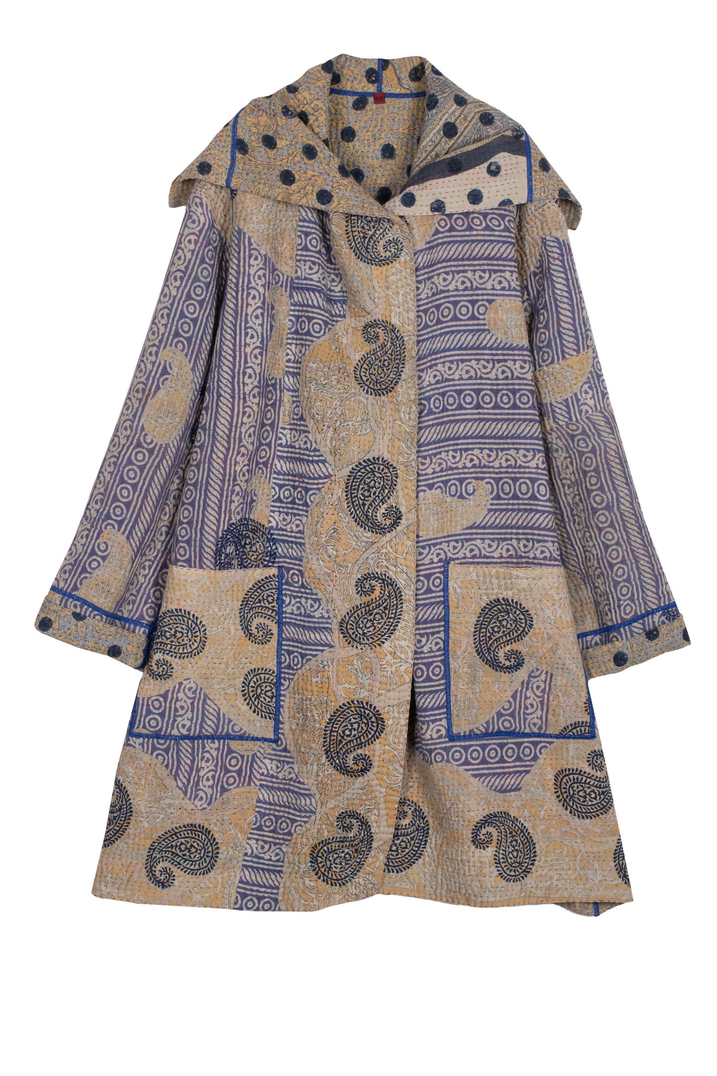 VINTAGE COTTON KANTHA POCKET MEDIUM COAT