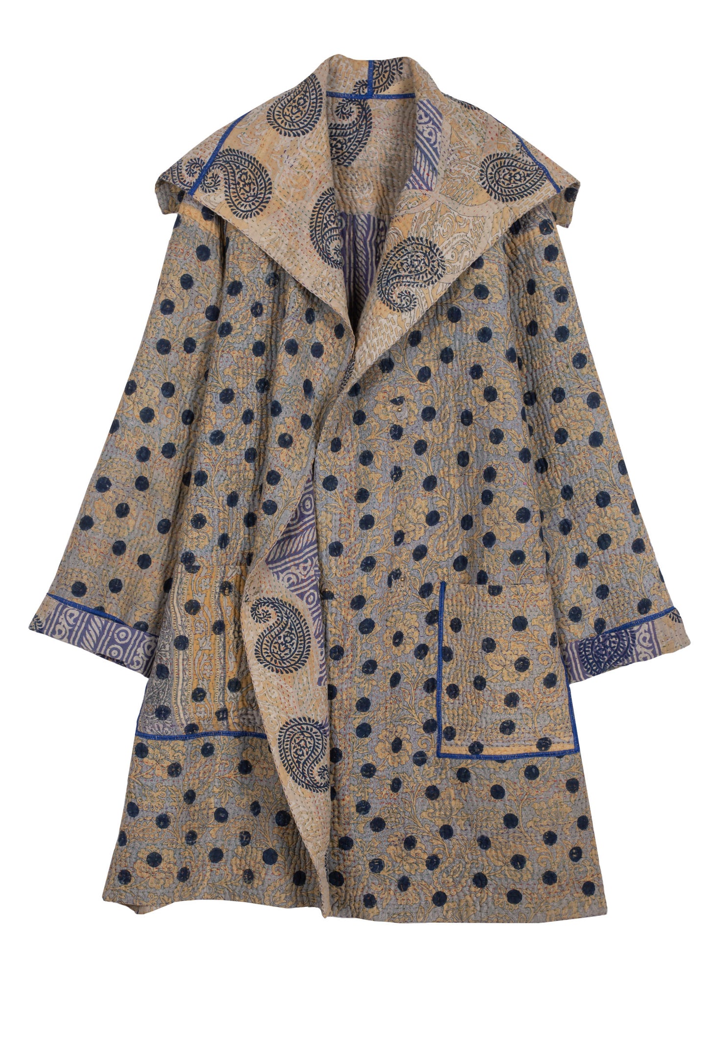 VINTAGE COTTON KANTHA POCKET MEDIUM COAT