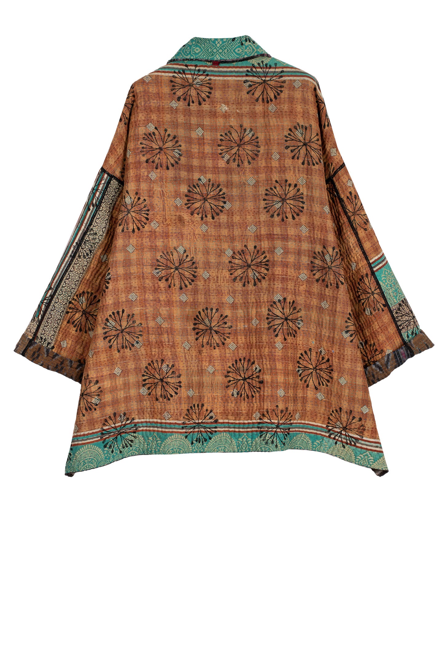 VINTAGE COTTON KANTHA OVERSIZED MINI COAT