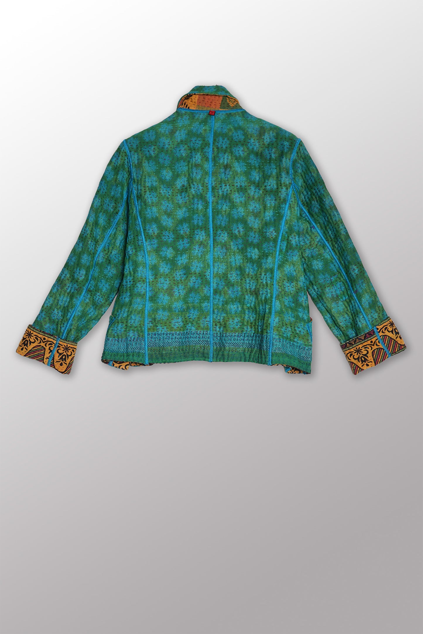 COTTON OVERDYE KANTHA CROPPED BASIC JACKET - ov4096-ctel001s -