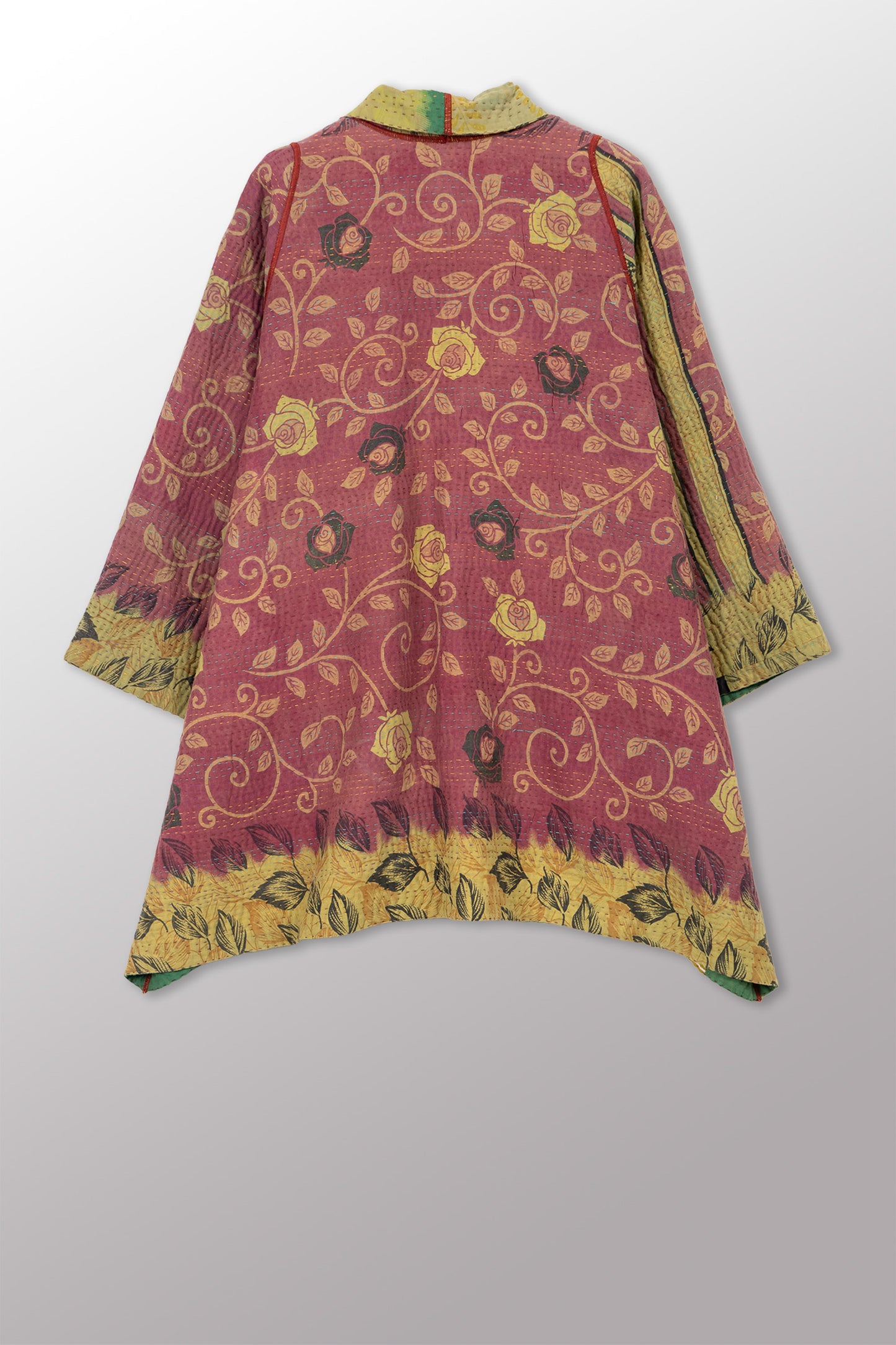 COTTON OVERDYE KANTHA A-LINE JKT - ov4003-cgrn030a -
