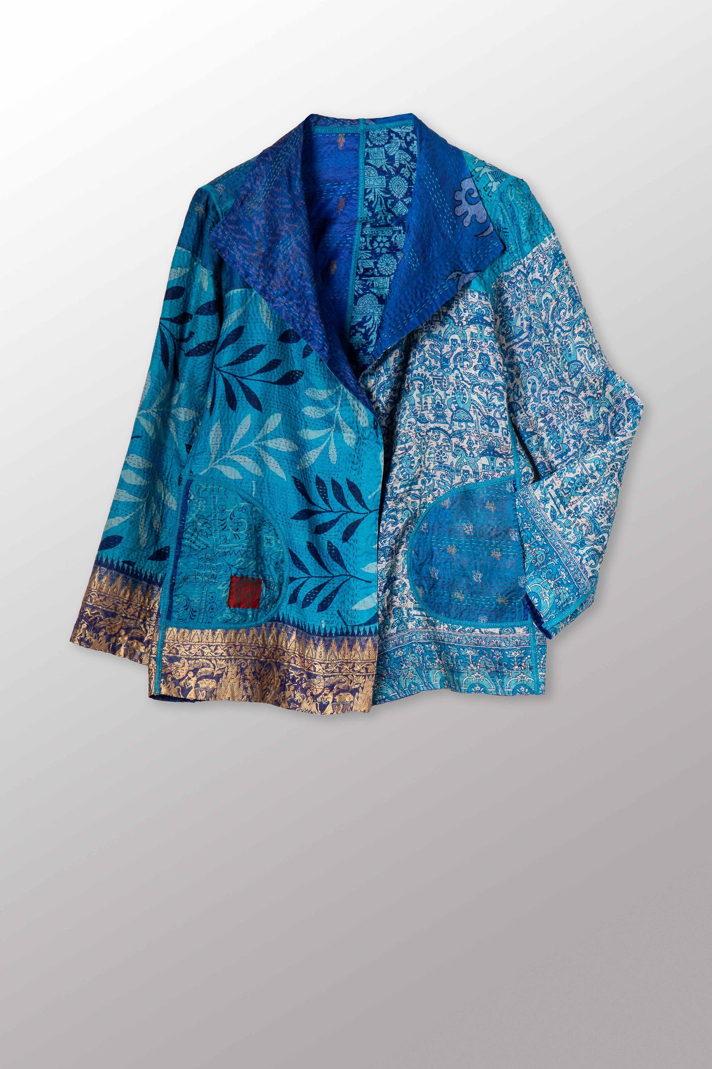 VINTAGE SILK KANTHA SHORT JKT - sv2007-0068m -