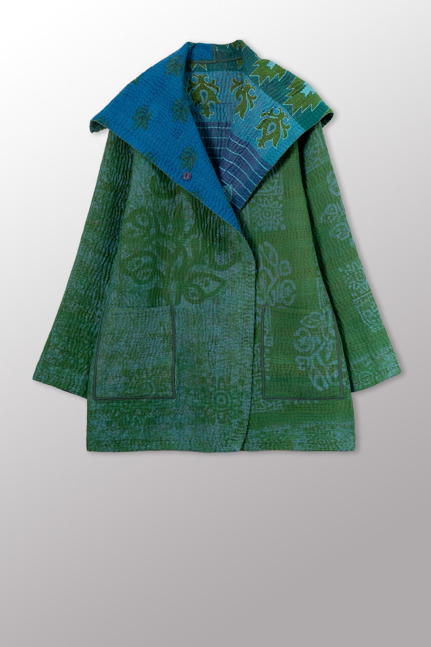 COTTON OVERDYE KANTHA POCKET JKT - ov4002-ctel001a -