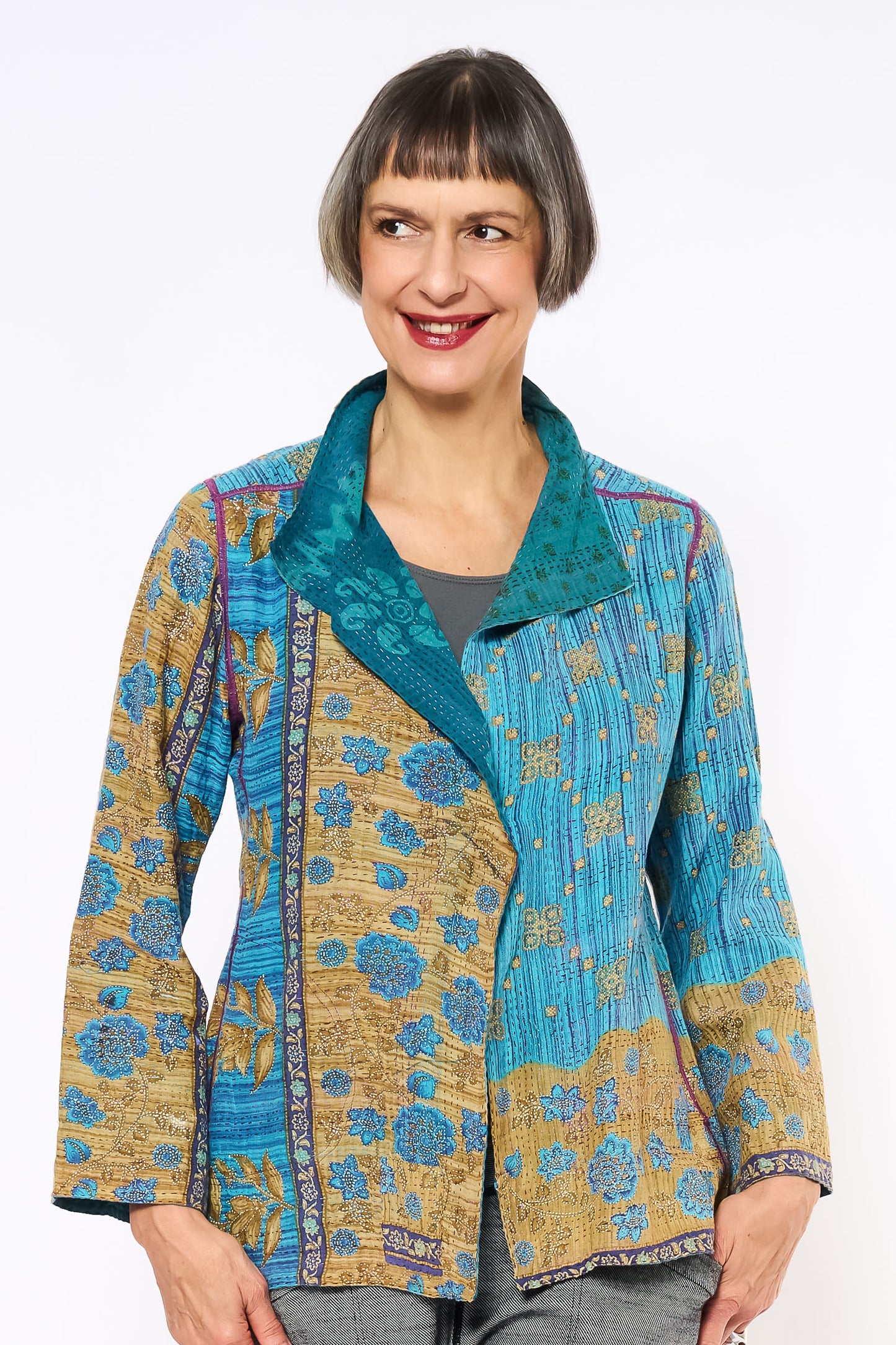 COTTON OVERDYE KANTHA SHORT JKT - ov2007-cblu001m -