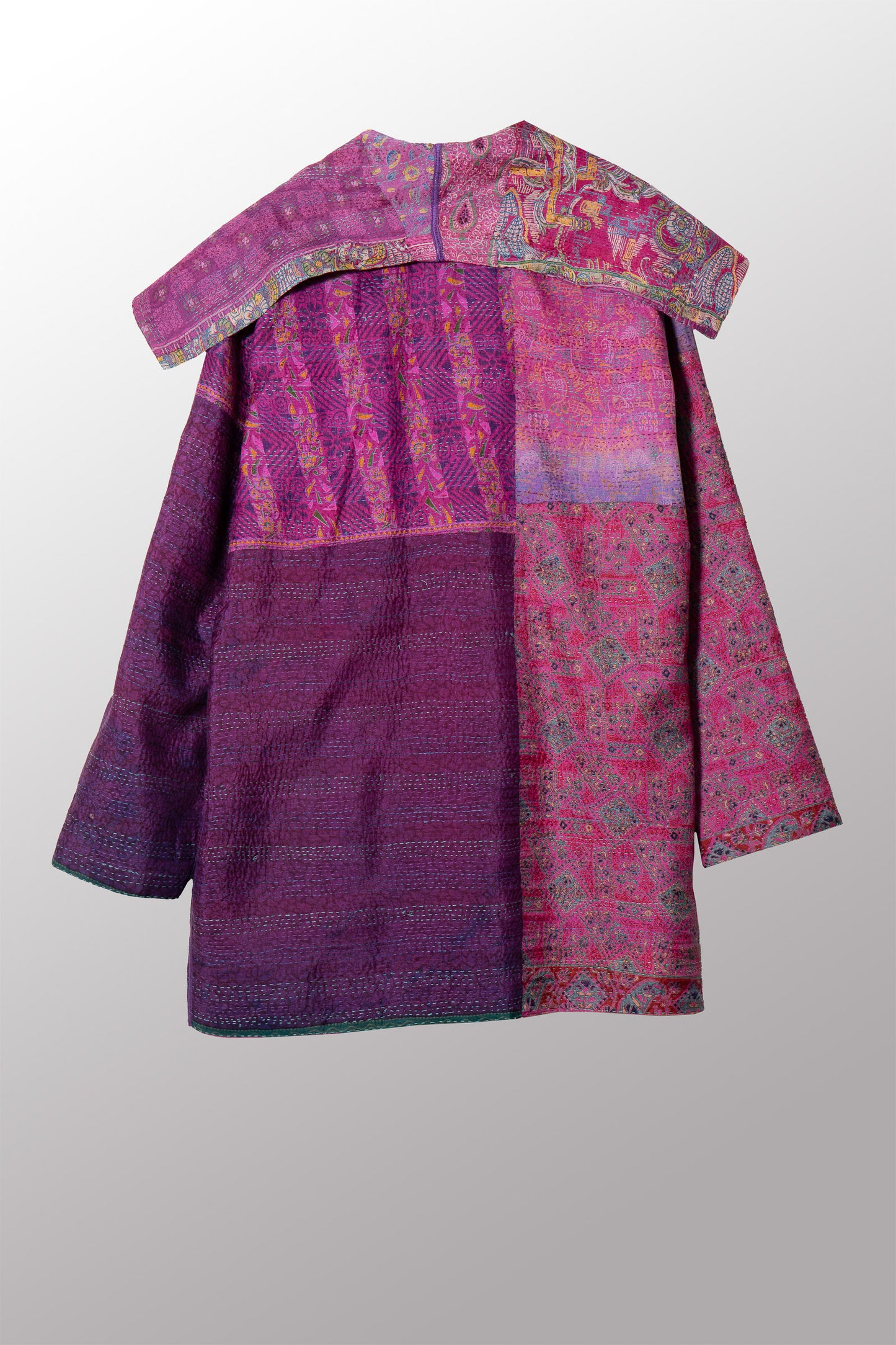 VINTAGE SILK KANTHA POCKET JKT - sv2002-0070a -