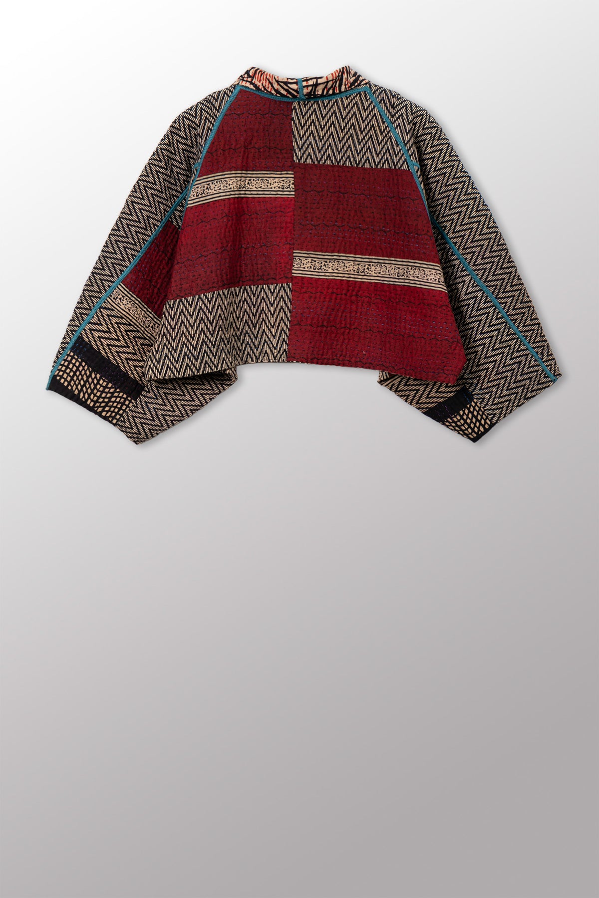 SOHO BAMBOO KANTHA PUFF SLV. SHRUG - bo4062-cblk007a -
