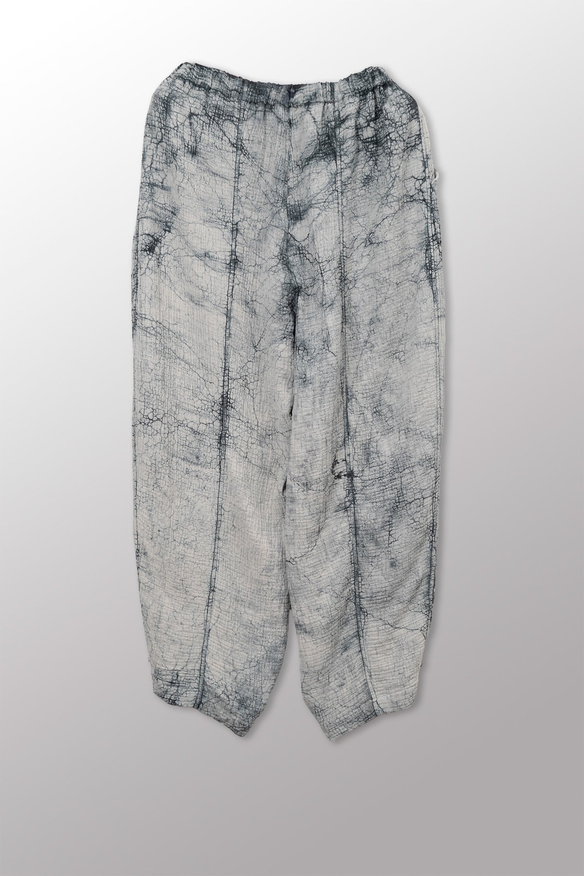 MUD DYE RIPPLE KANTHA BARREL PANTS - yp2641-gry -