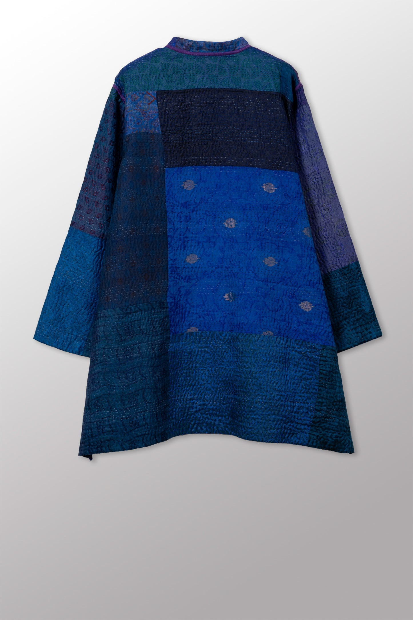 JACQUARD SILK KANTHA KAFTAN JACKET MEDIUM - js4089-cnvy002m -