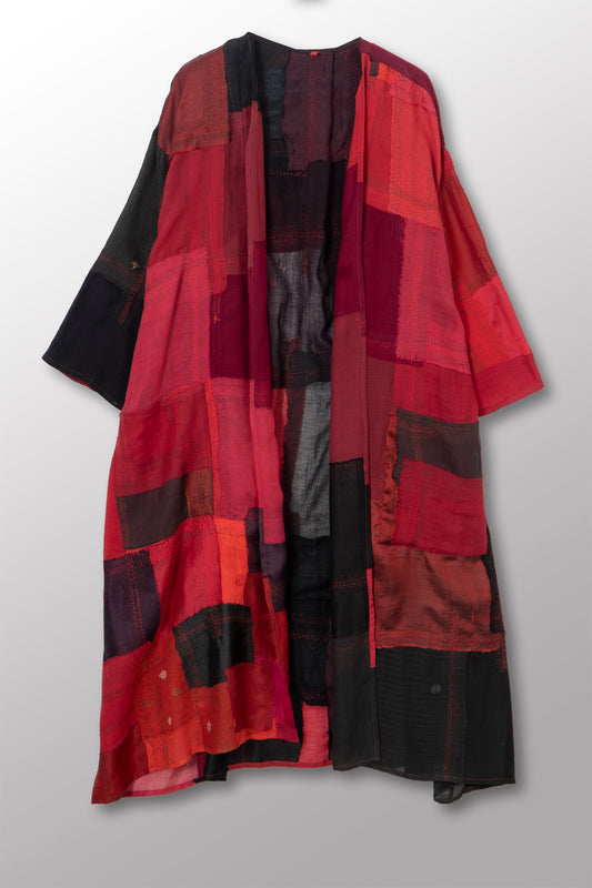 MOSAIC OMBRE KANTHA LONG DUSTER - mo1328-red -