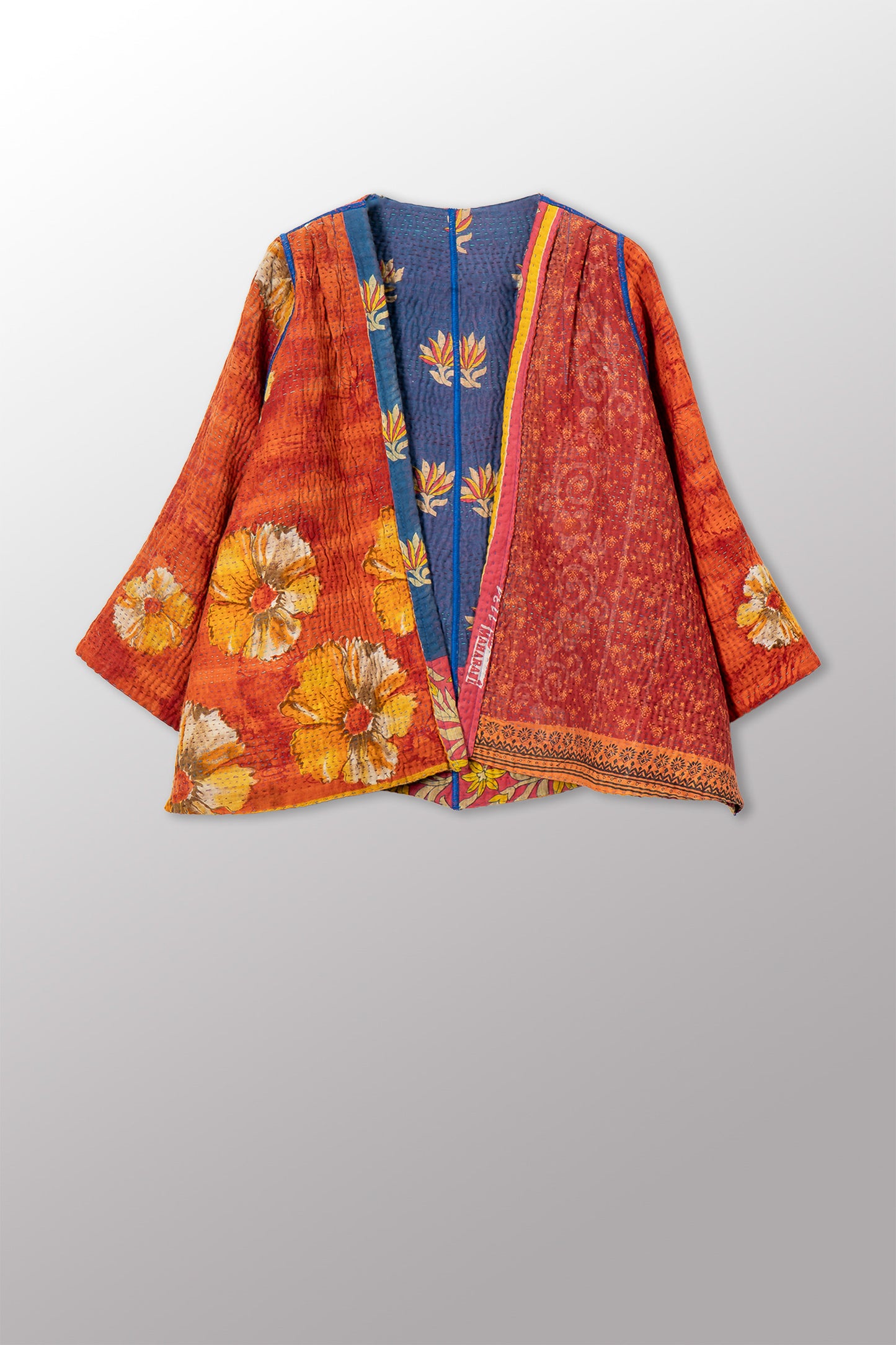 VINTAGE COTTON KANTHA BELL SHAPE JKT - cv4048-0049a -