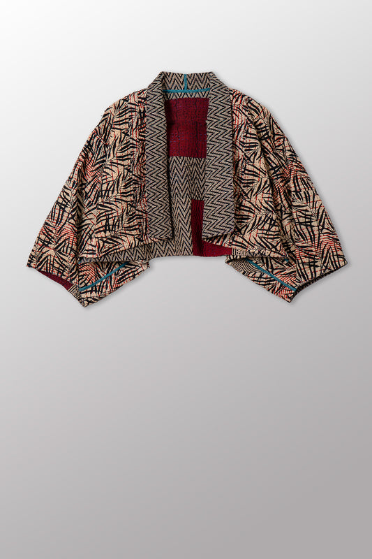 SOHO BAMBOO KANTHA PUFF SLV. SHRUG - bo4062-cblk001a -