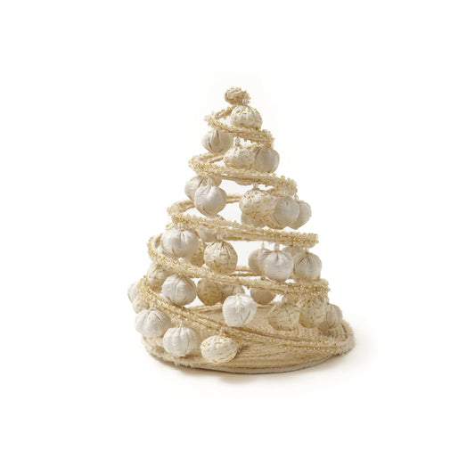 Christmas Tree (metallic kantha) -Ivory