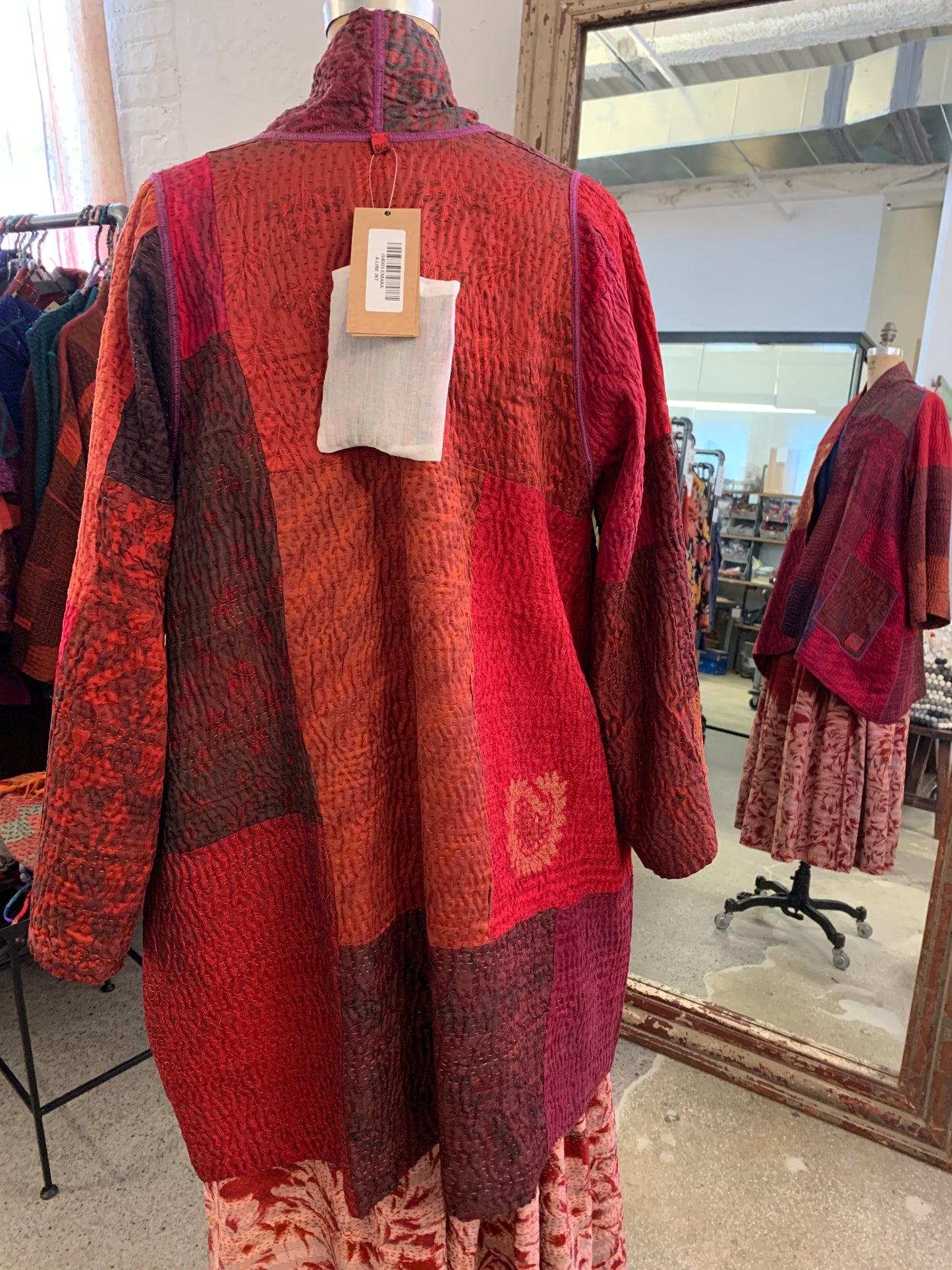 JACQUARD SILK KANTHA A-LINE JKT - js4003-mar -