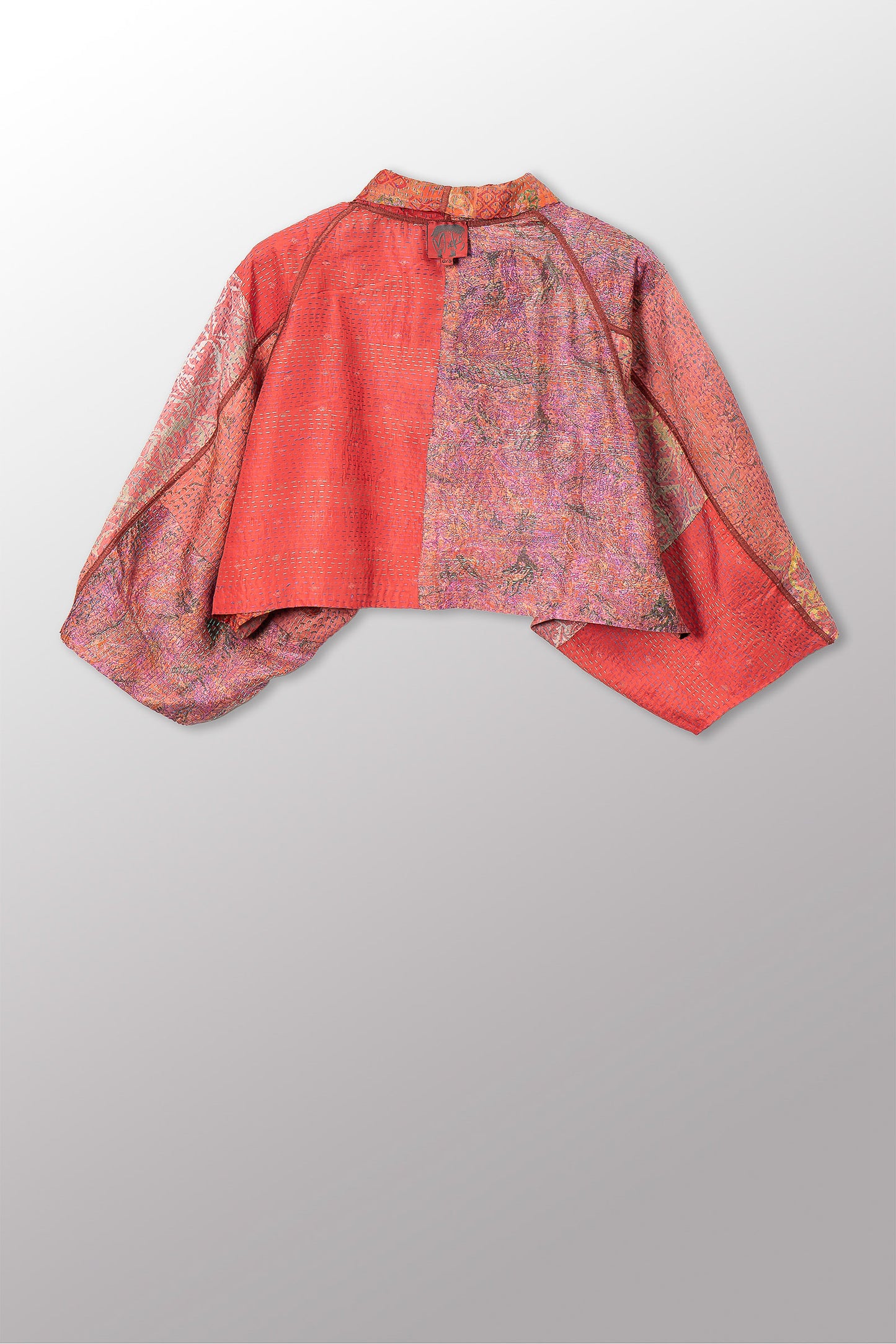 VINTAGE SILK KANTHA PUFF SLV. SHRUG - sv2062-0035a -
