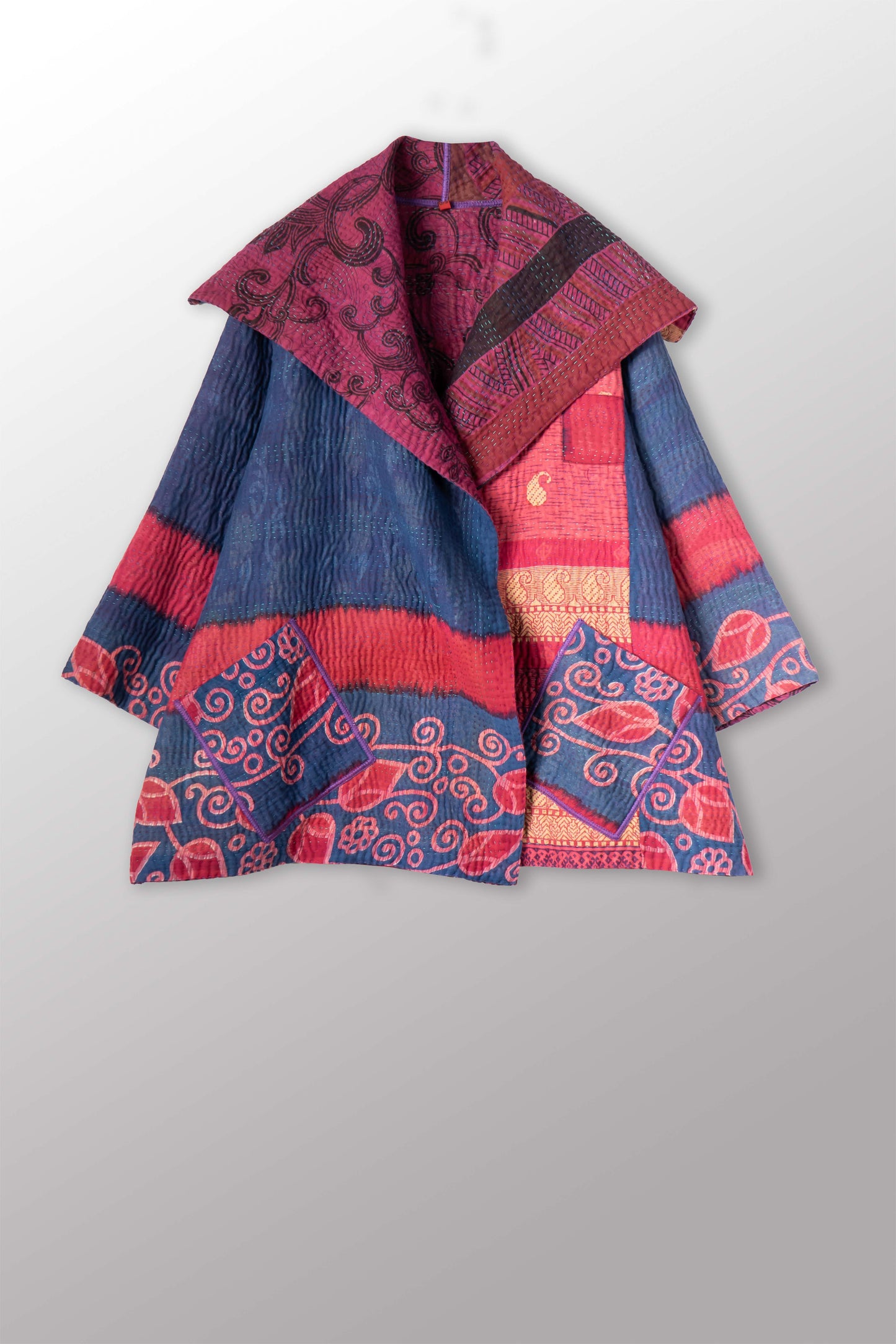 VINTAGE COTTON KANTHA FLARE JKT - cv4010-0165a -