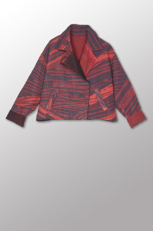 MAGMA AND OMBRE KANTHA LAPELED SHORT JKT - mw5081-red -