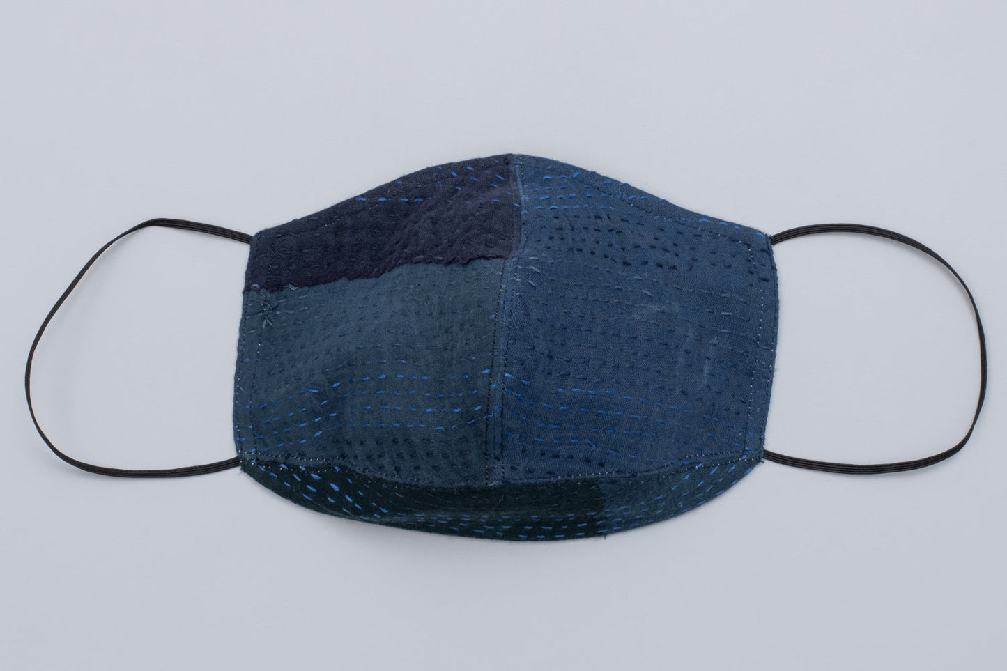 FRAYED PATCH KANTHA CAP SLV. SHIRT - fi2530-nvy -