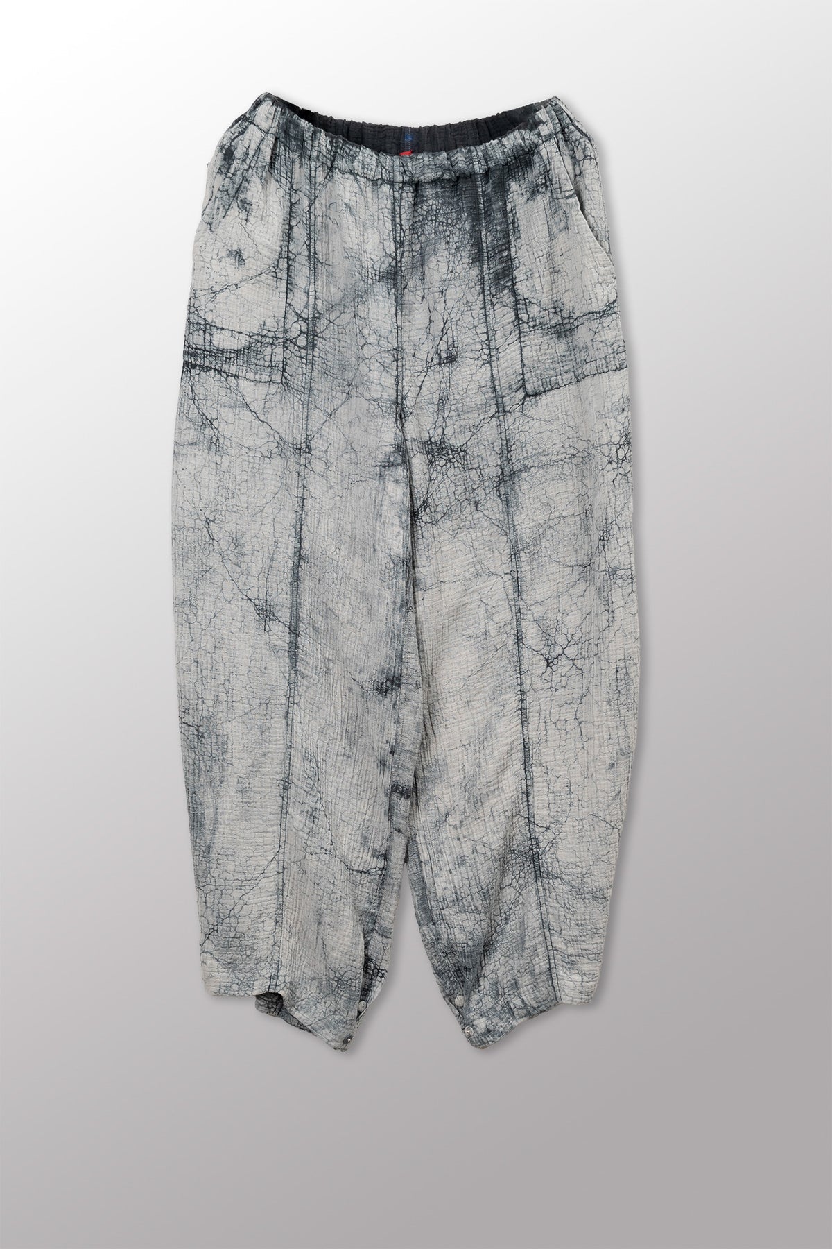 MUD DYE RIPPLE KANTHA BARREL PANTS - yp2641-gry -
