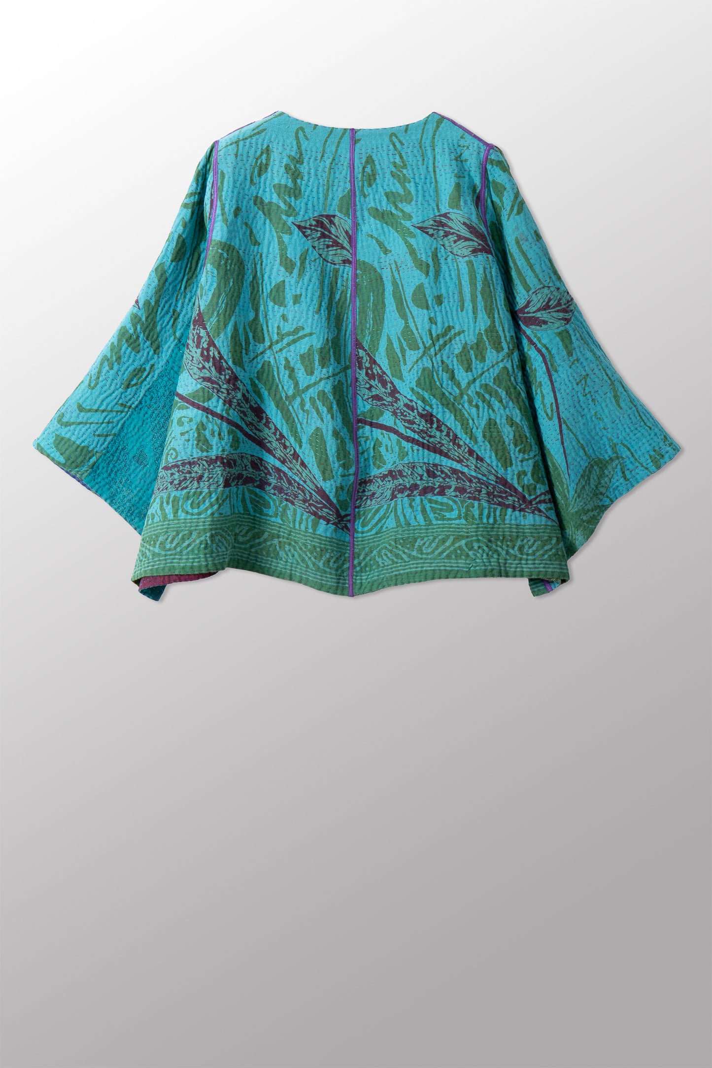 COTTON OVERDYE KANTHA BELL SHAPE JKT - ov4048-ctel008a -