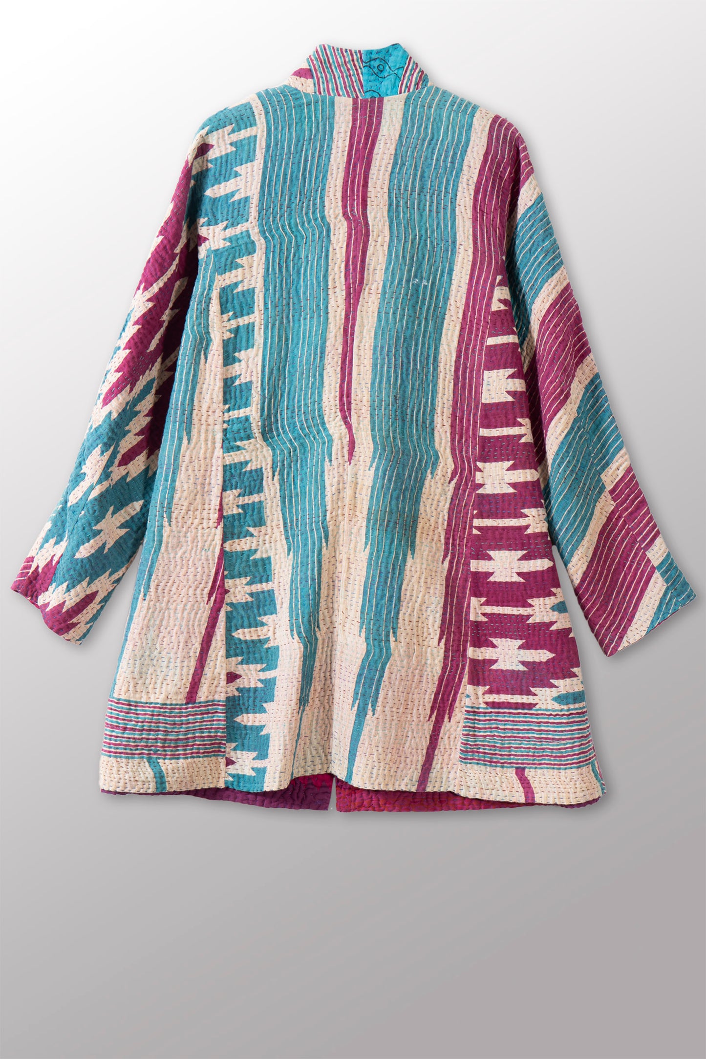 COTTON OVERDYE KANTHA HIGH-NECK TOPPER - ov4045-cfus002a -